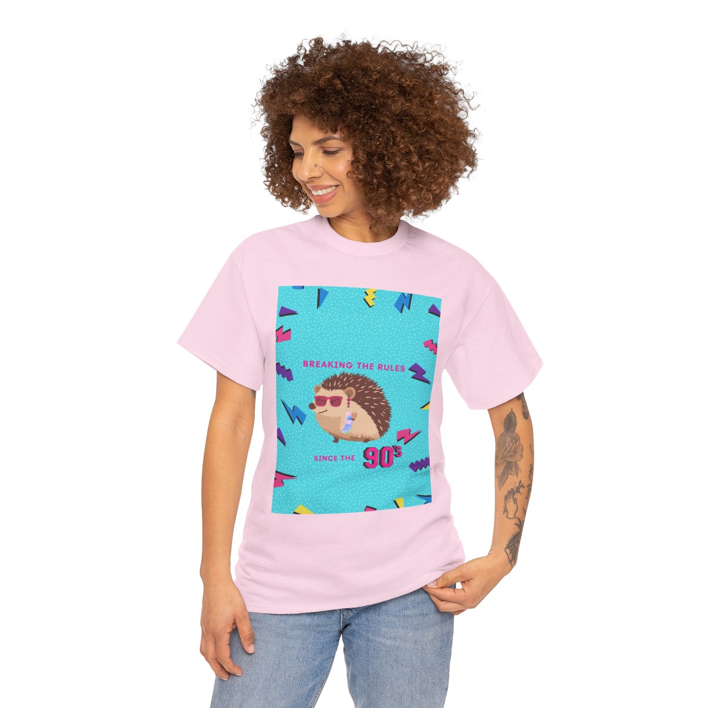 90s Vintage-Inspired Hedgehog Tee | Retro Cotton Shirt, Unisex Casual Wear, Perfect for Nostalgia Lovers, Gift for Birthdays, Summer Outings