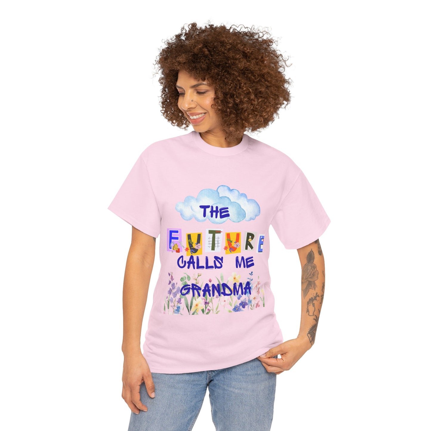 The Future Calls Me Grandma Tee, Unisex Cotton T-Shirt for Grandparents, Birthday Gift, Baby Shower, Family Gatherings, Fun Statement Tee