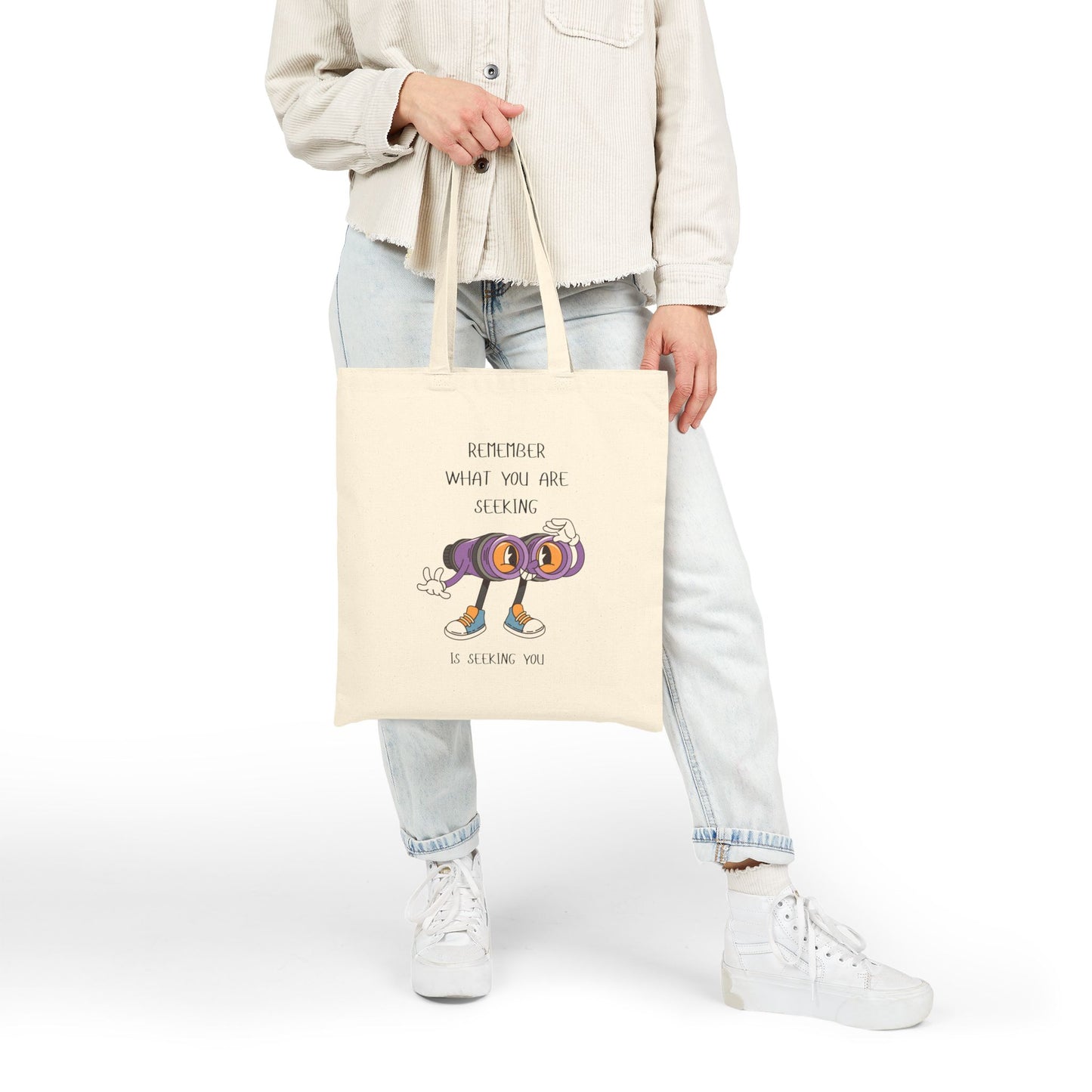 What you are seeking is Seeking You Fun Motivational Cotton Canvas Tote Bag - Perfect for Teachers, Students, Gift Giving, Eco-Friendly Shopping, Everyday Use