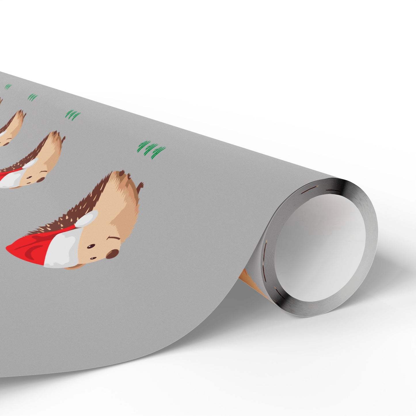 Hedgehog Santa Wrapping Paper — Cute Holiday Gift Wrap Roll