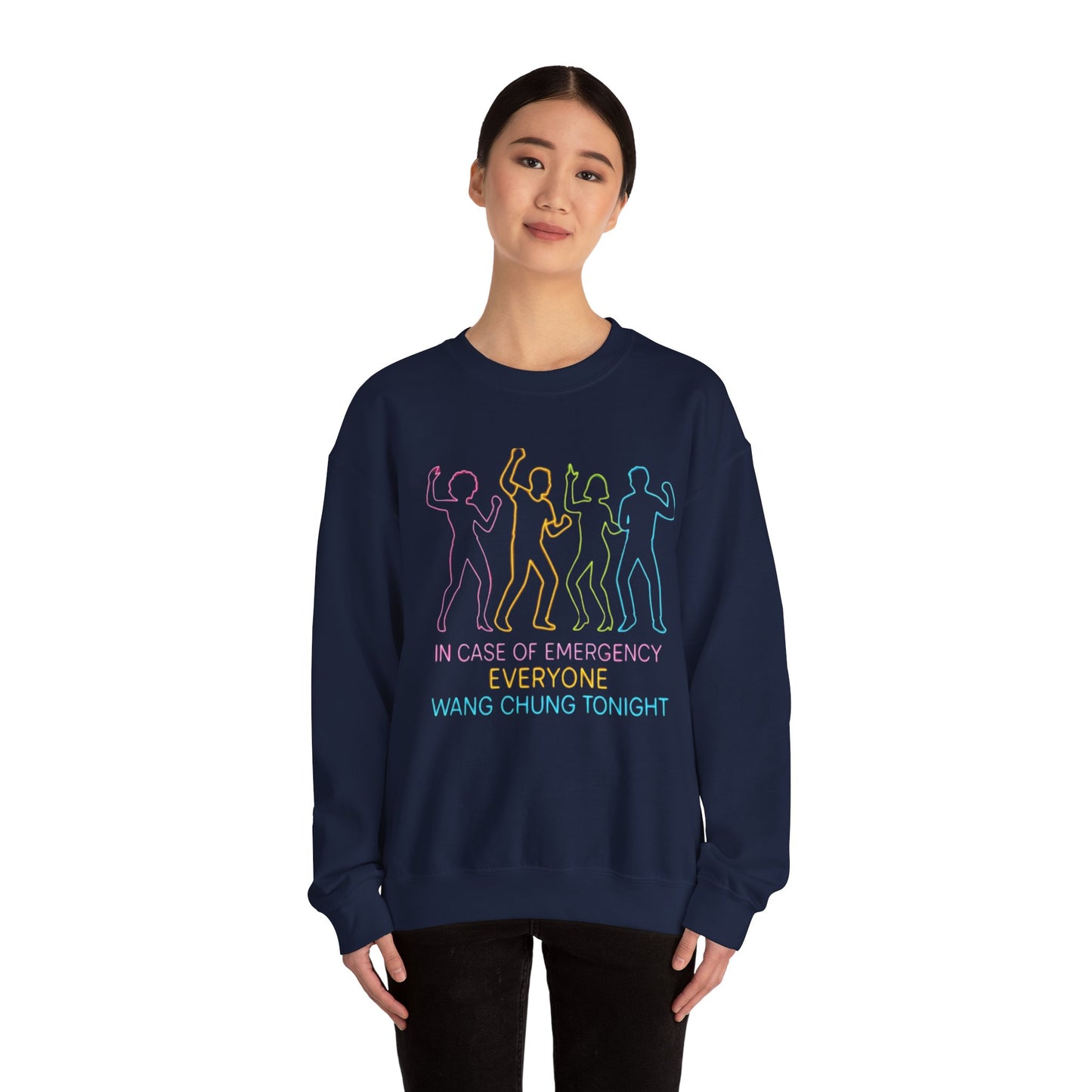 Emergency Dance Crewneck Sweatshirt | Fun Casual Wear, Perfect for Parties, Gifts, Concerts, Wang Chung Fans