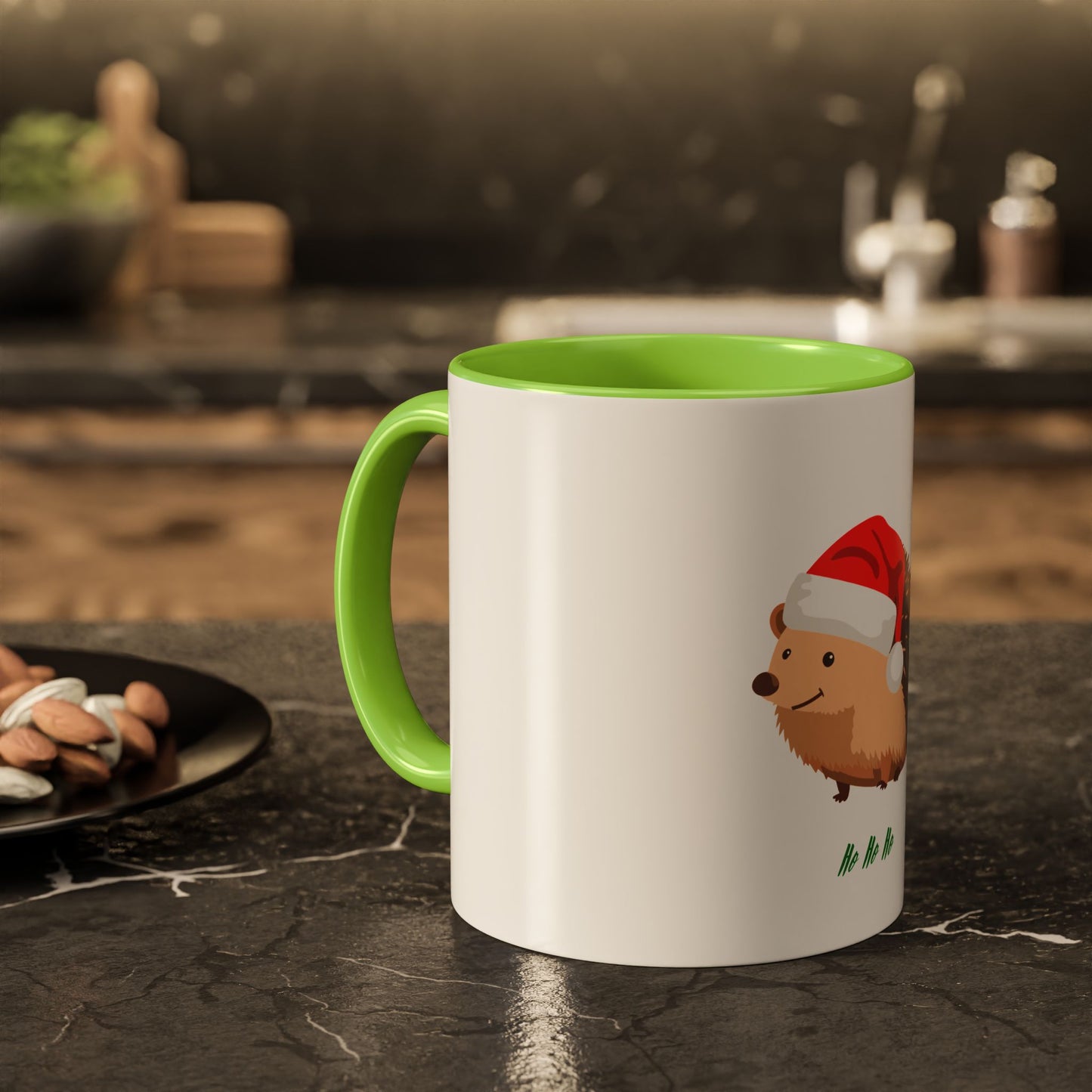 Christmas Hedgehog Mug - Cute Holiday Coffee Cup, Festive Drinkware, Gifts for Animal Lovers, Winter Decor, Unique Tea Mug
