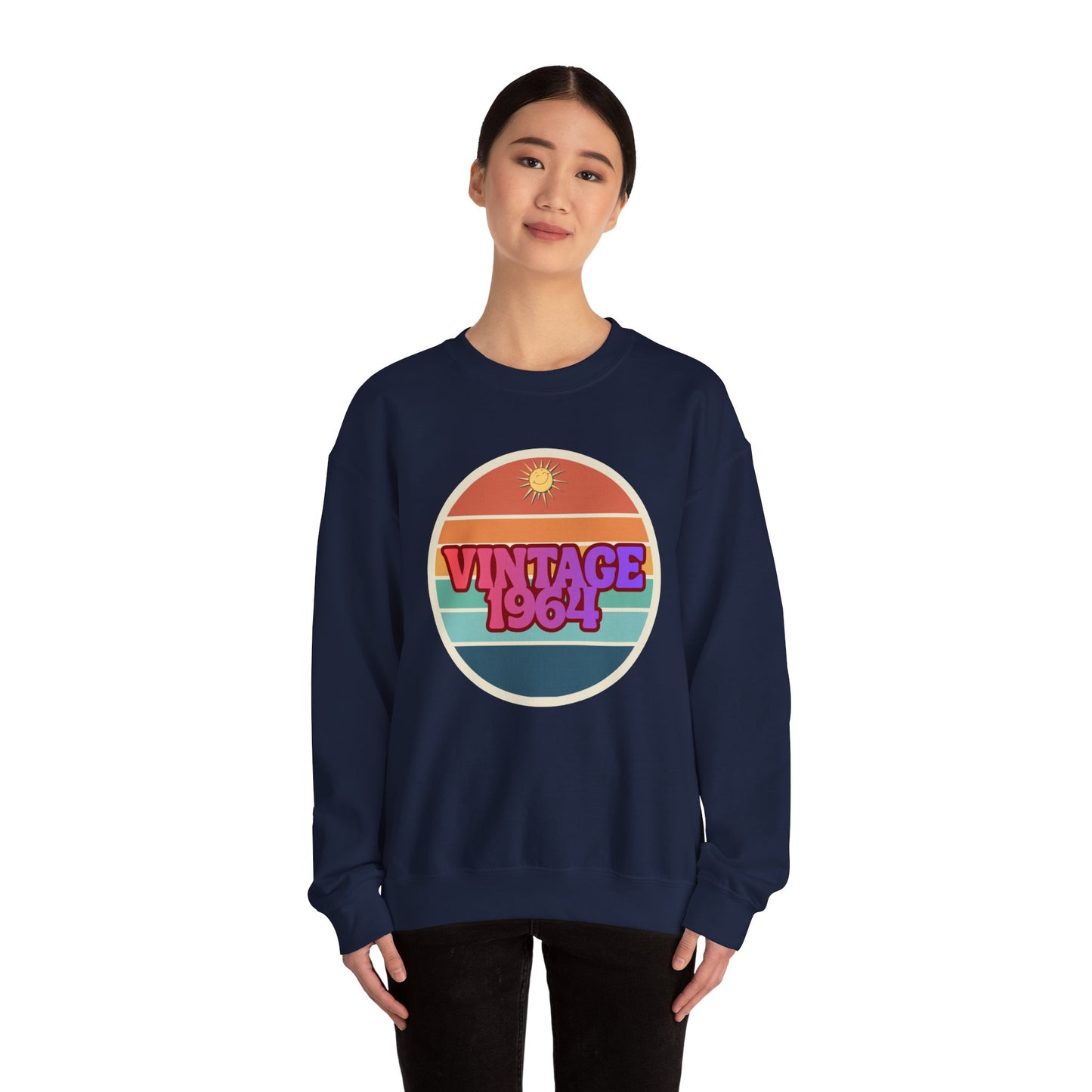 Vintage 1964 Crewneck Sweatshirt — Retro Sunset Graphic Pullover