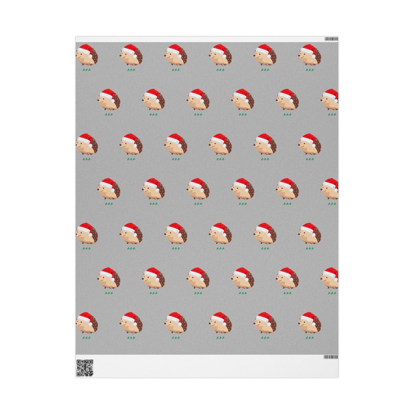 Hedgehog Santa Wrapping Paper — Cute Holiday Gift Wrap Roll
