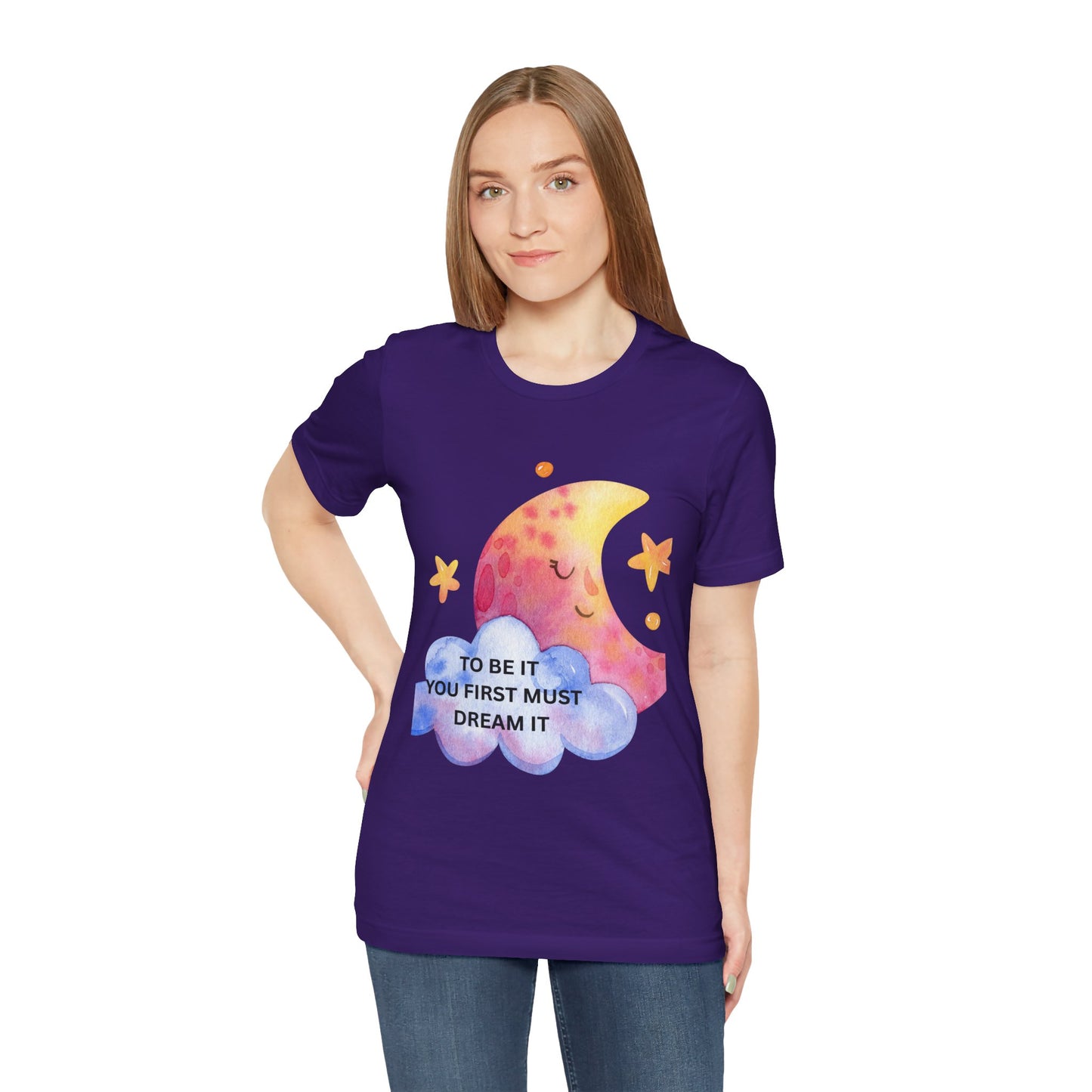 Dream It Moon Phase Tee, Inspirational Graphic Tee, Motivational T-Shirt, Cute Casual Wear, Gift for Dreamers, Unisex Dreamer Shirt