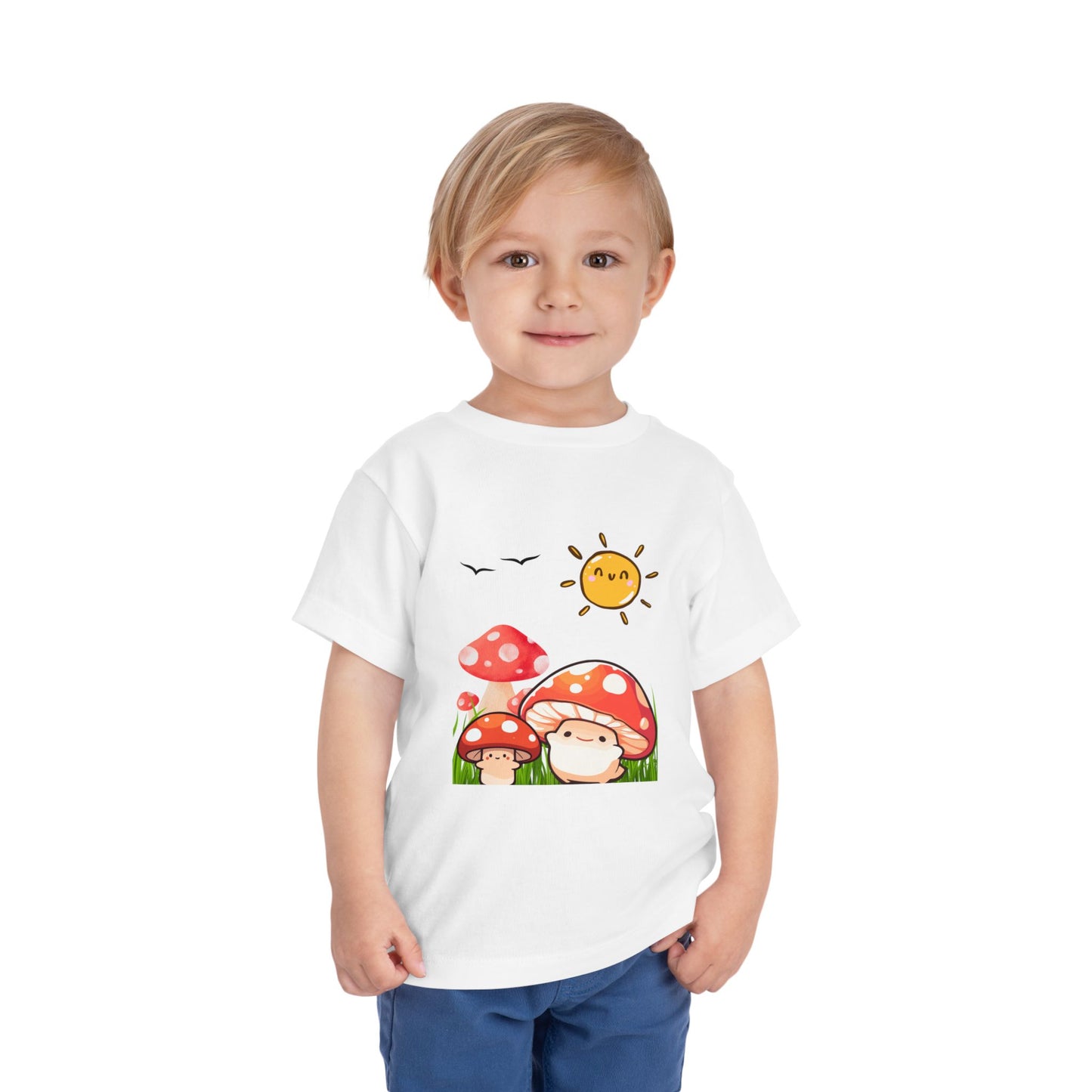 Cute Mushroom Toddler Tee | Short Sleeve Kids Shirt | Nature Lover Gift | Summer Outfit | Playful Toddler Clothing