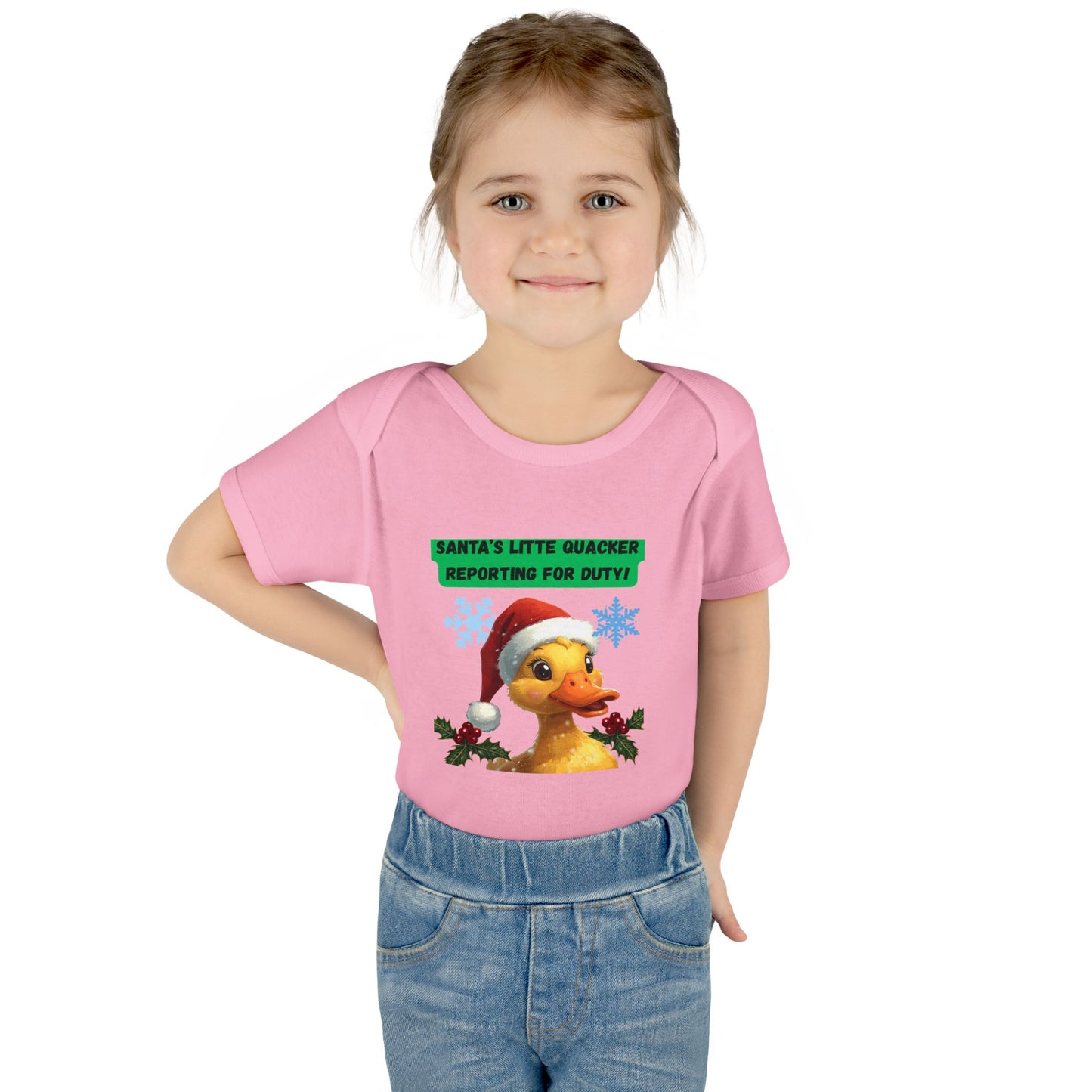 Christmas Infant Bodysuit, Santa's Little Quacker Design, Holiday Baby Outfit, Cute Baby Gift, Festive Newborn Apparel