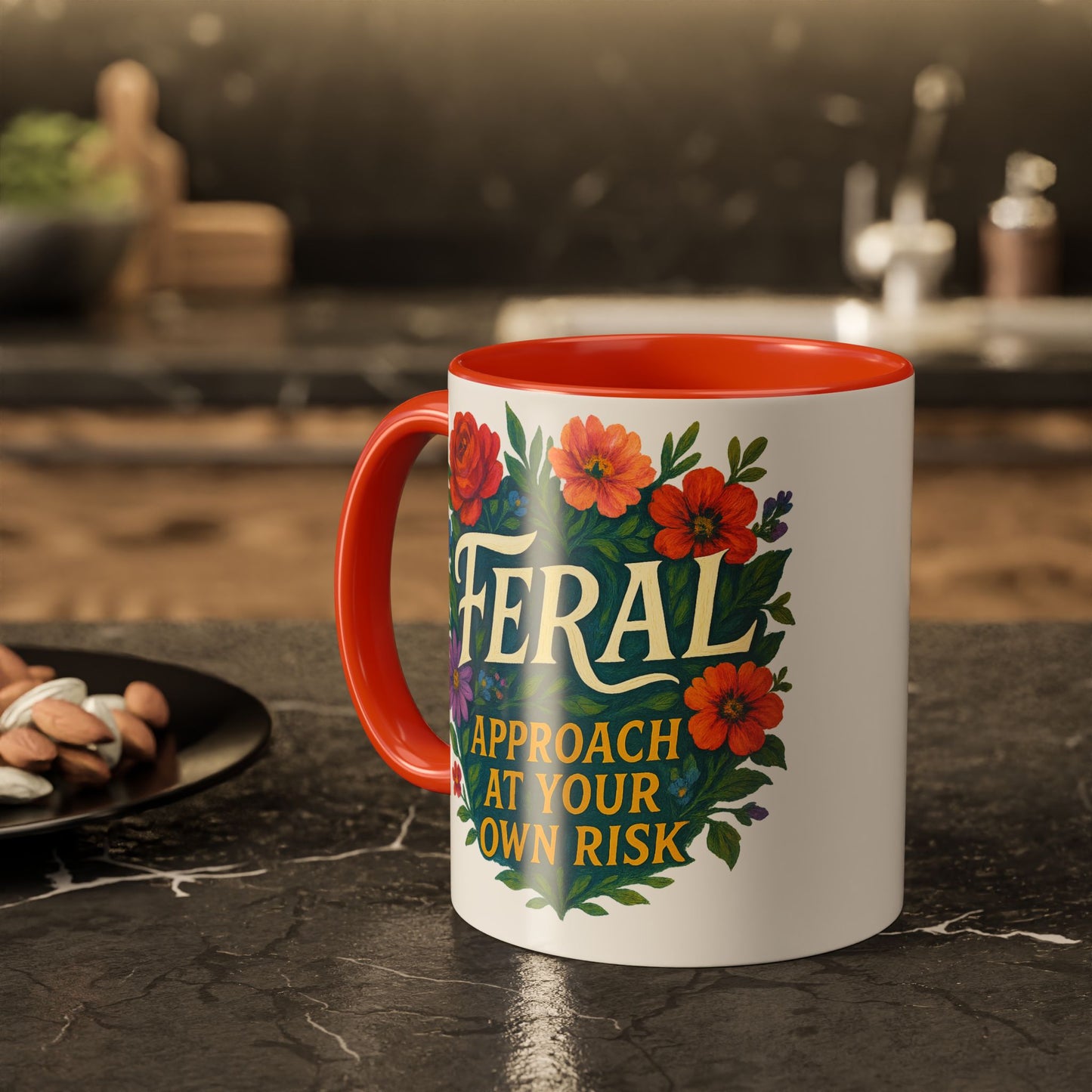 Feral Floral Coffee Mug , Feral: Approach At Your Own Risk 11oz/15oz