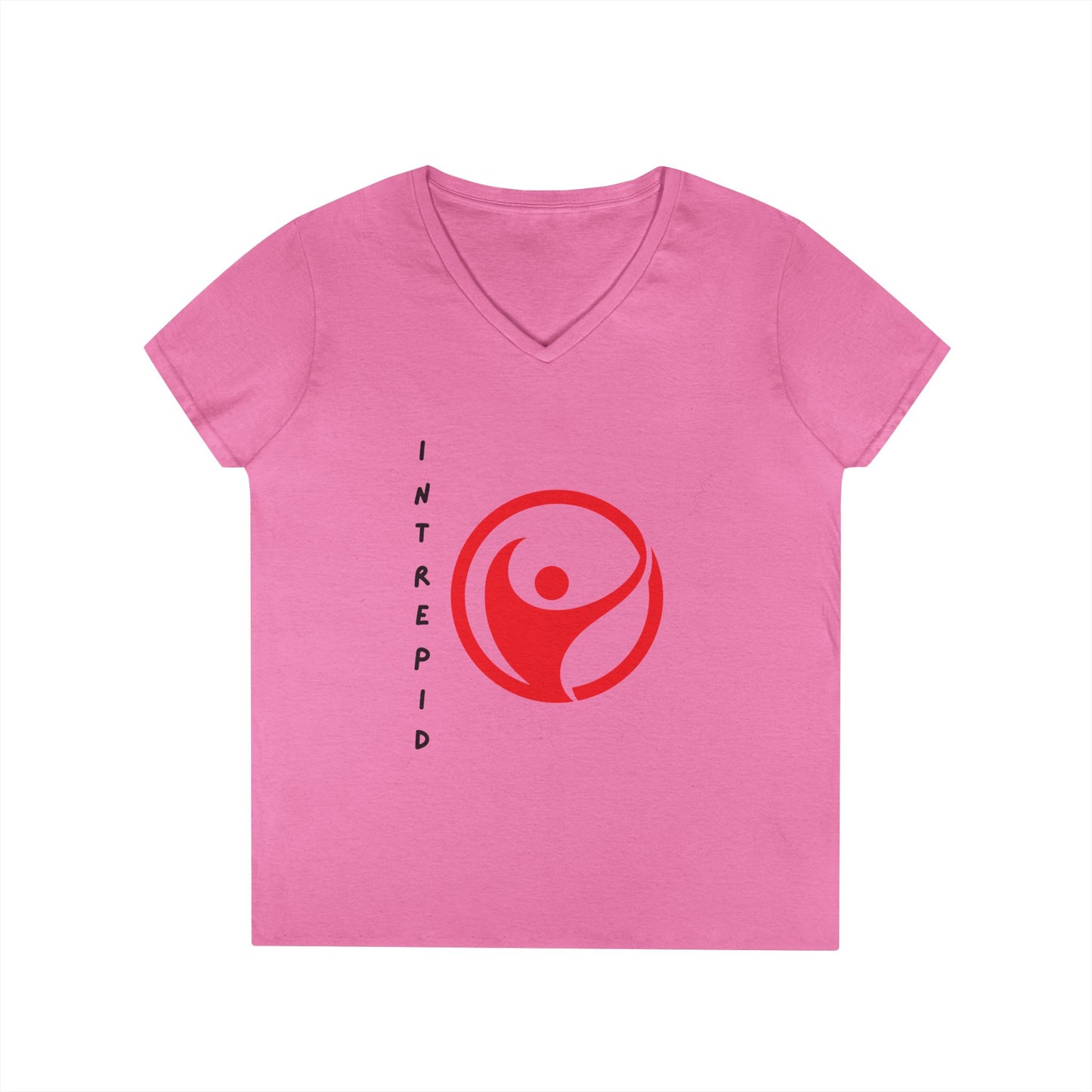 Intrepid Red Figure V-Neck, 100% Cotton Womens Tee
