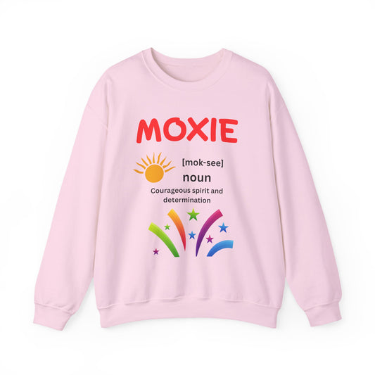 Moxie Motivational Crewneck Sweatshirt, Unisex Graphic Sweater, Inspirational Gift, Casual Wear, Cozy Outfit, Encouragement Apparel