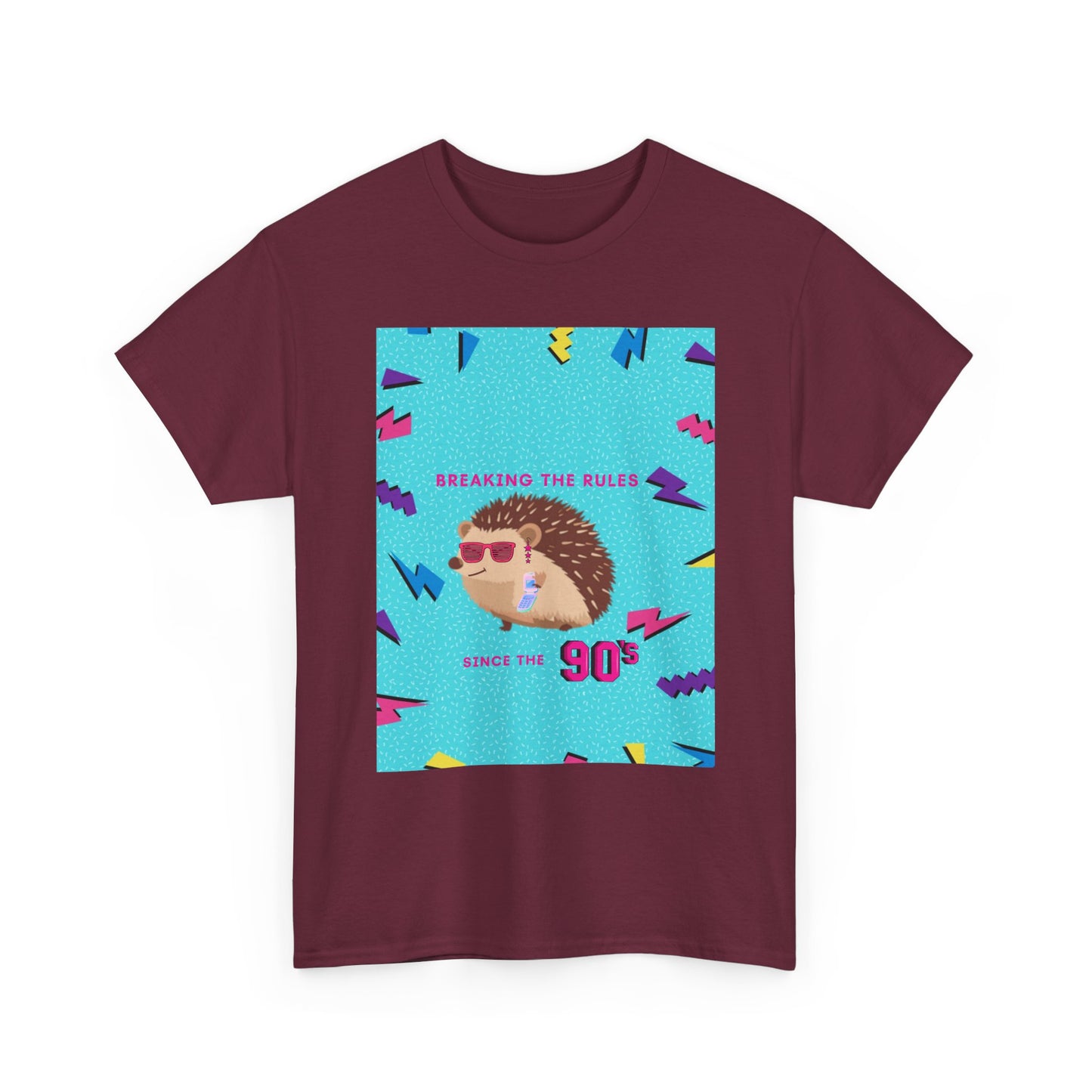 90s Vintage-Inspired Hedgehog Tee | Retro Cotton Shirt, Unisex Casual Wear, Perfect for Nostalgia Lovers, Gift for Birthdays, Summer Outings