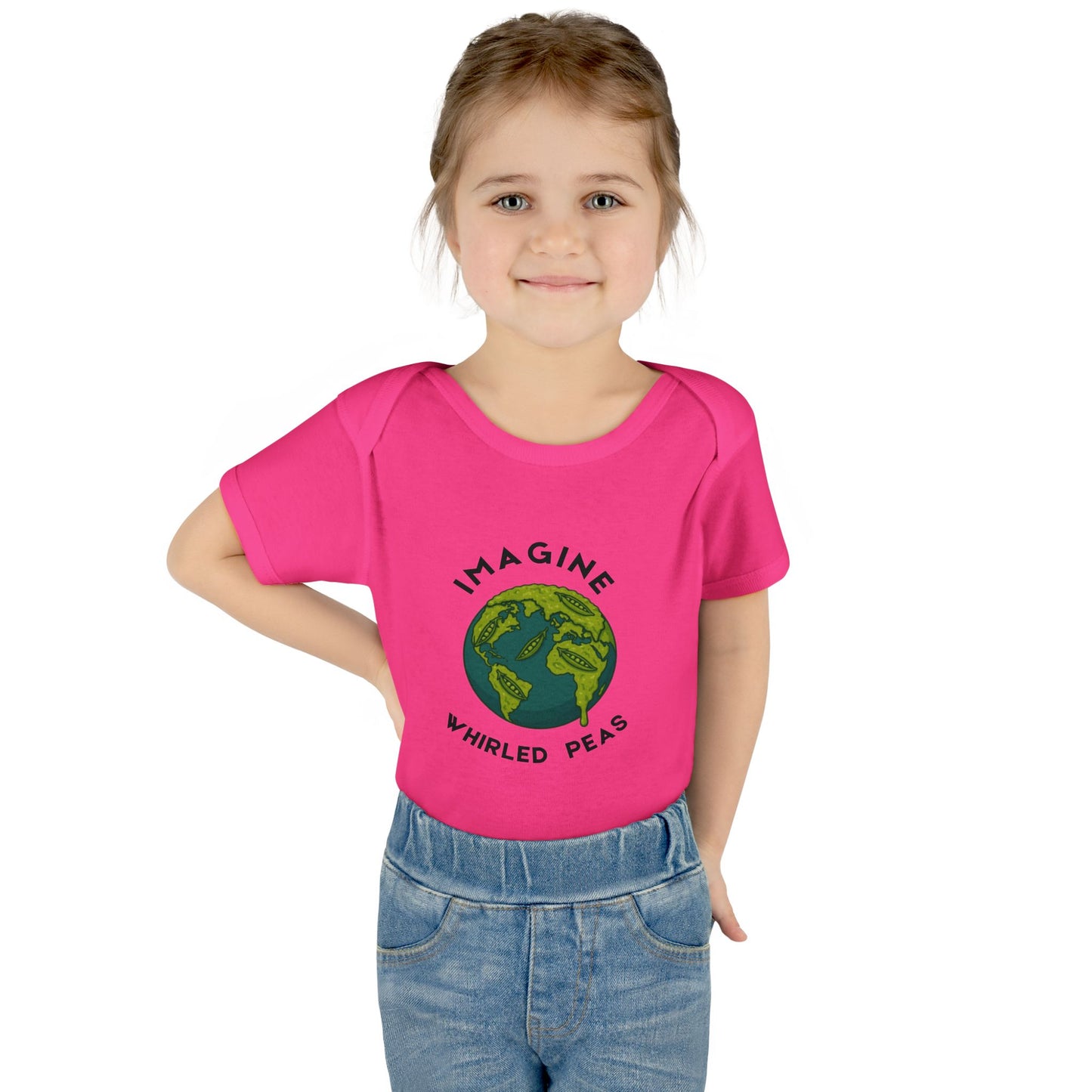 Earth-Themed Infant Bodysuit - Imagine Whirled Peas, Cute Baby Clothes, Unique Baby Shower Gift, Eco-Friendly Apparel, Baby Gift Idea