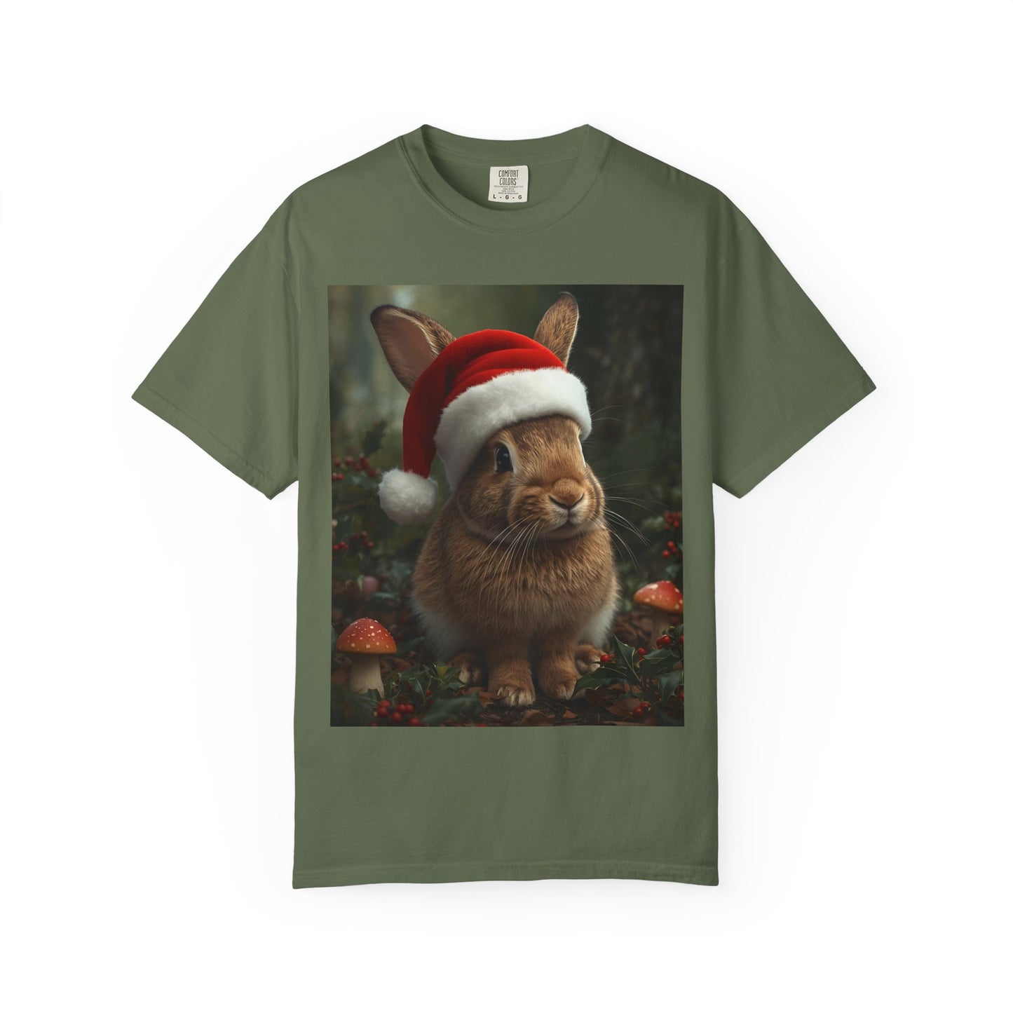 Festive Bunny T-Shirt, Funny Christmas Tee, Cute Holiday Shirt, Animal Lover Gift, Winter Apparel