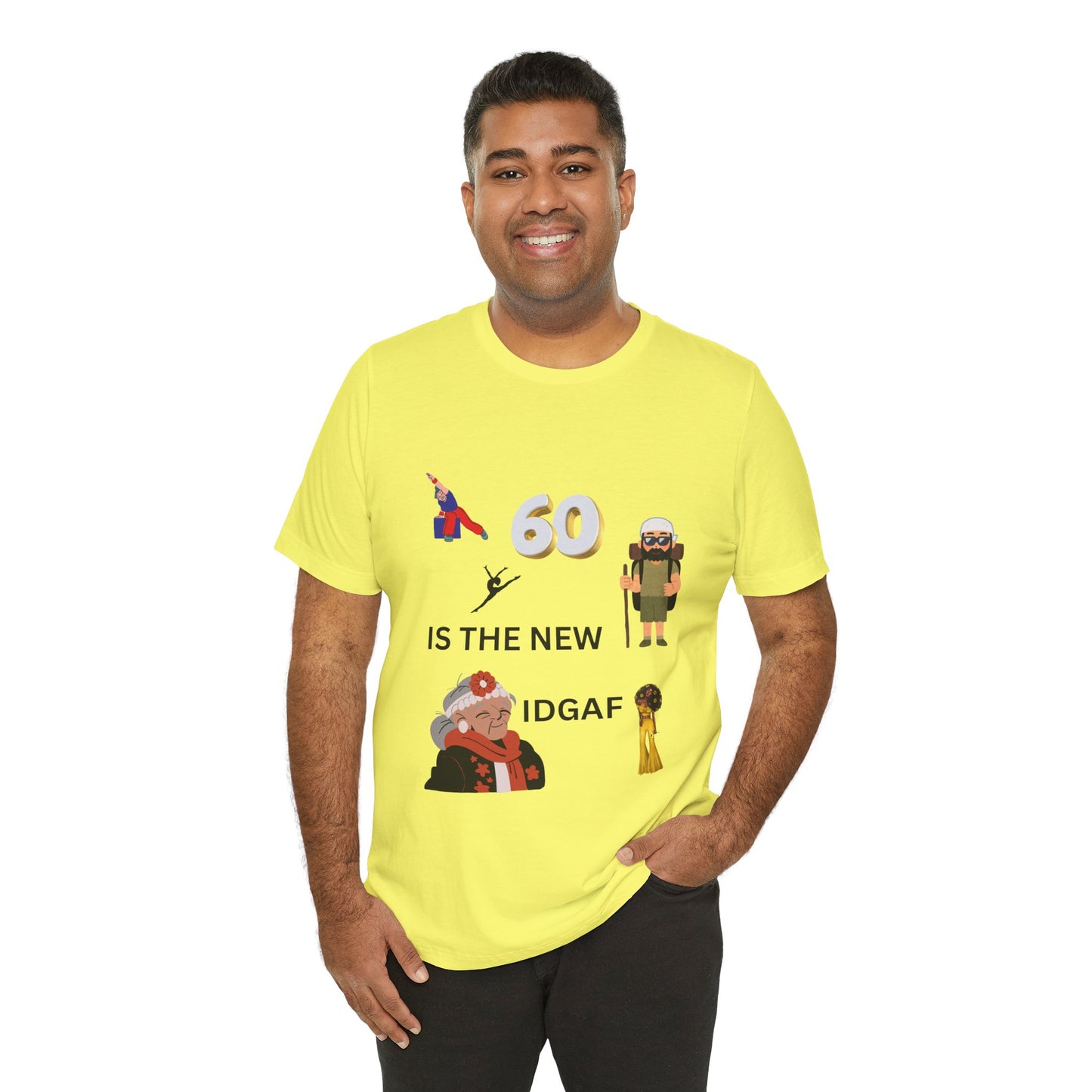 Funny 60th Birthday Tee, Unisex Jersey Short Sleeve Tee, Retirement Gift, Humorous Tee, Celebration Shirt, IDGAF Tee