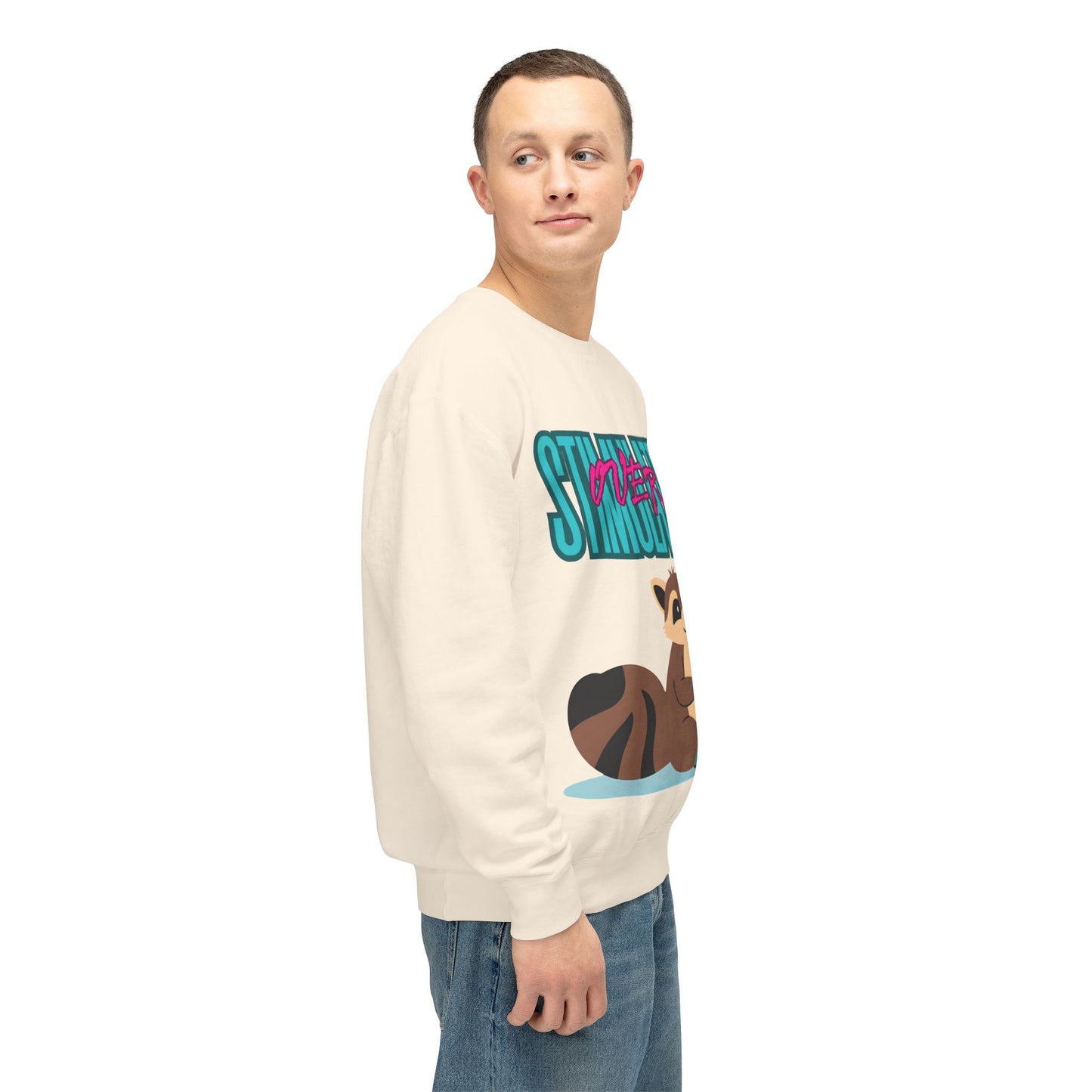 Raccoon 'Overstimulated' Crewneck Unisex Sweatshirt