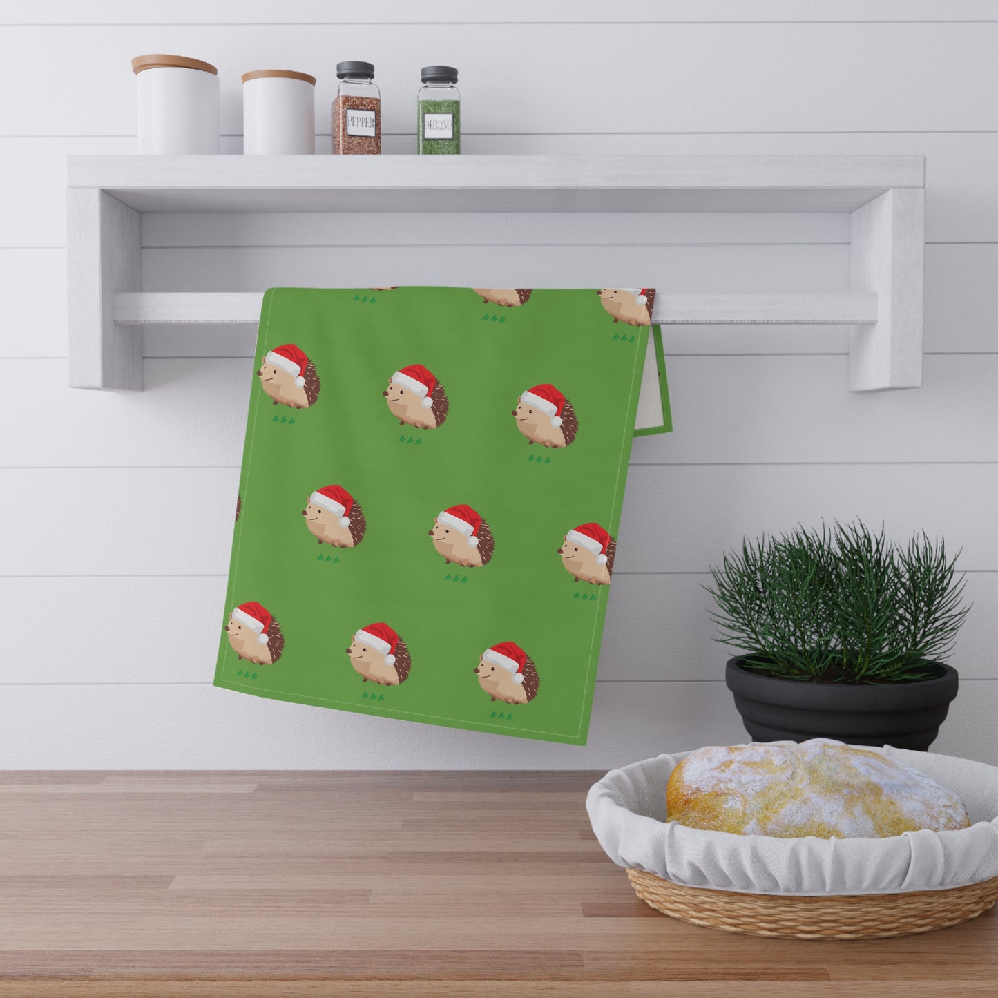 Christmas Hedgehog Tea Towels (cotton, poly)