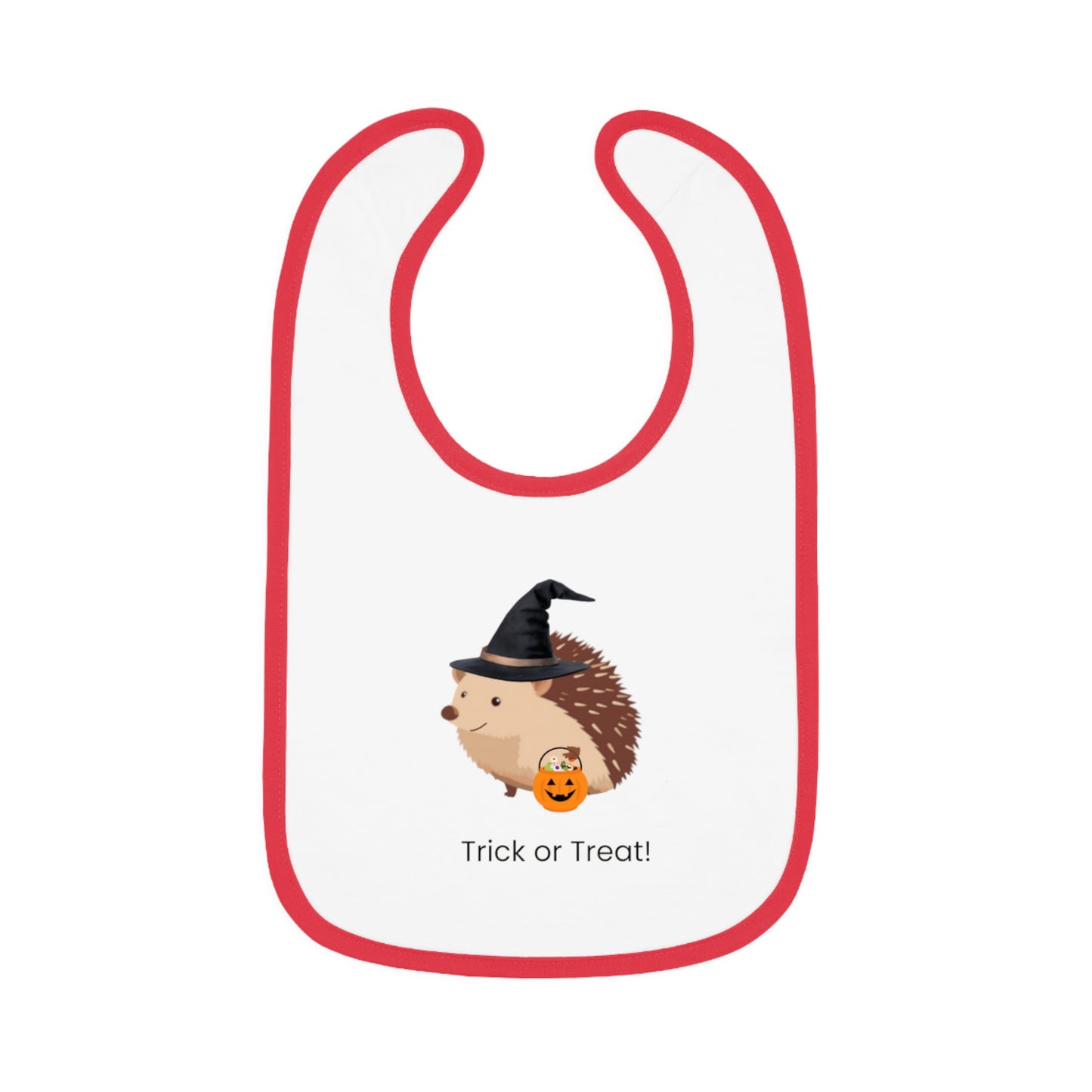 Halloween Hedgehog Baby Bib, Trick or Treat Bib, Cute Infant Bib, Baby Shower Gift, Fall Dressing, Halloween Baby Essentials