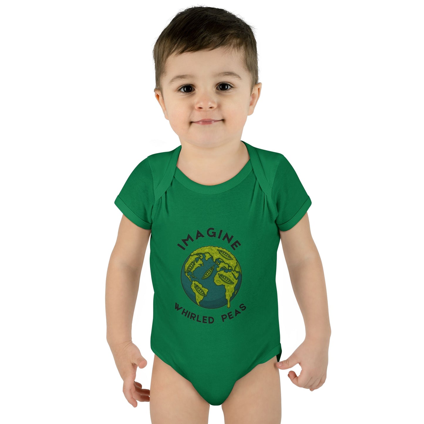 Earth-Themed Infant Bodysuit - Imagine Whirled Peas, Cute Baby Clothes, Unique Baby Shower Gift, Eco-Friendly Apparel, Baby Gift Idea