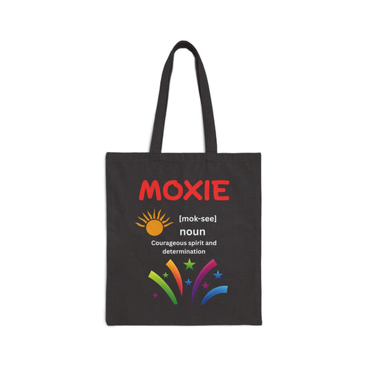 Moxie Inspirational Cotton Canvas Tote Bag, Everyday Shopping Tote, Gift for Her, Eco-Friendly Bag, Motivational Quotes