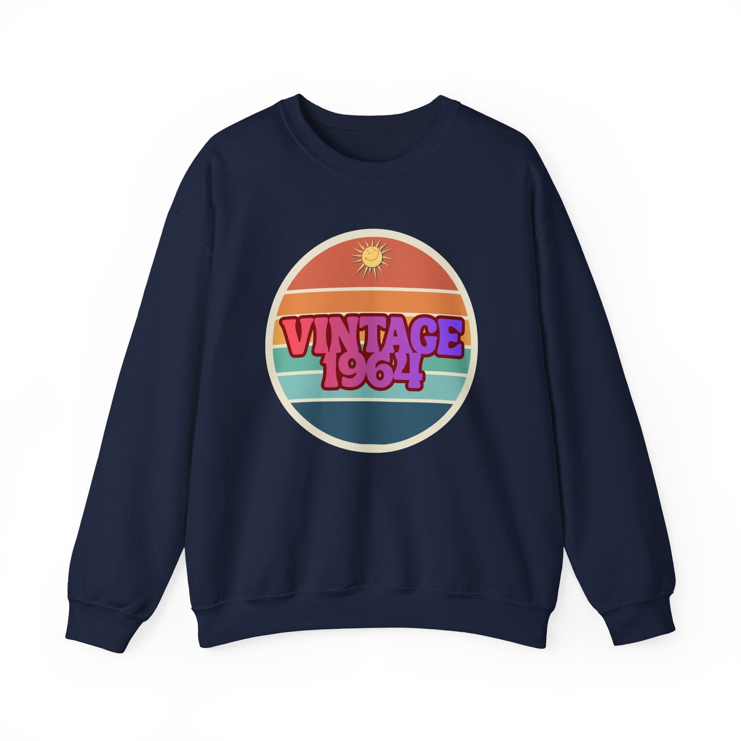 Vintage 1964 Crewneck Sweatshirt — Retro Sunset Graphic Pullover