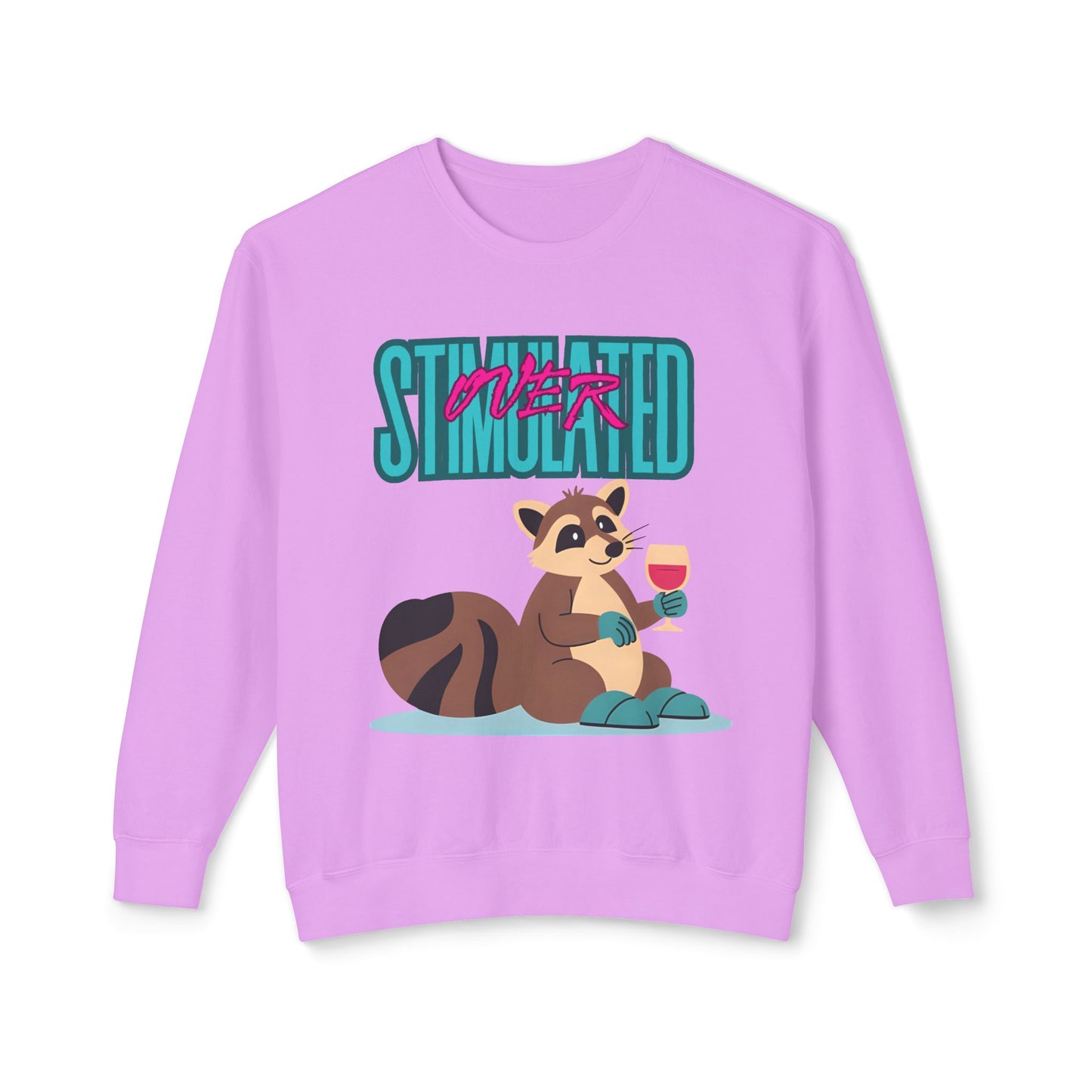Raccoon 'Overstimulated' Crewneck Unisex Sweatshirt