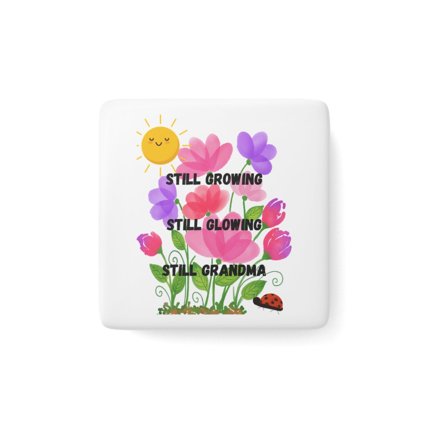 Whimsical Floral Magnet for Grandma, Cute Home Decor, Gift for Mother's Day, Garden Theme, Kitchen Decor, Inspirational Décor