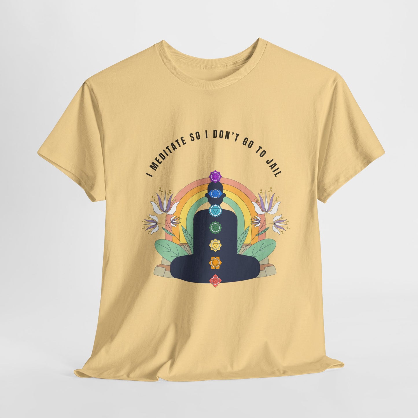 Meditation Humor Tee, Unisex Cotton T-Shirt for Yoga Lovers, Gift for Mindfulness Practitioners, Funny Meditation Shirt