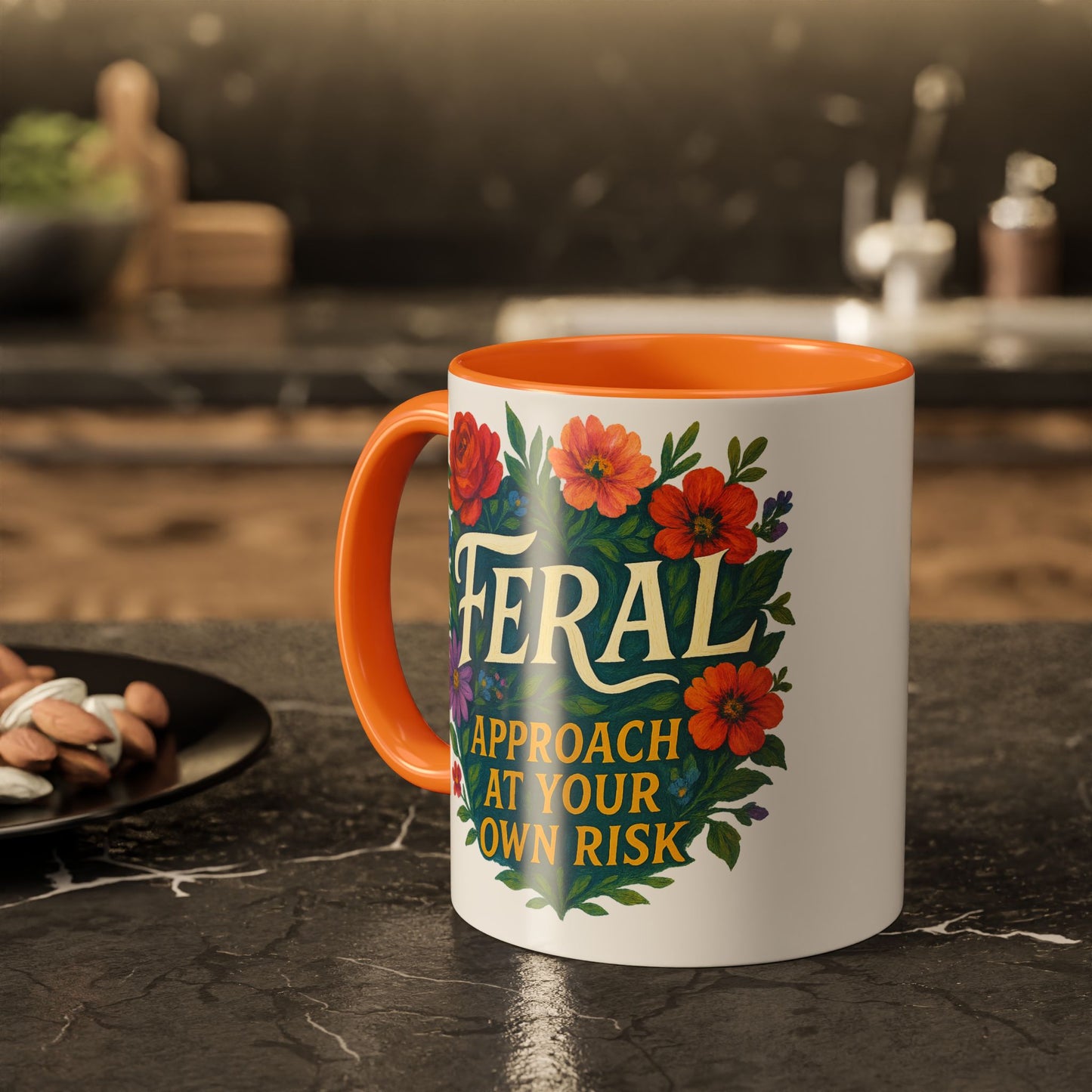 Feral Floral Coffee Mug , Feral: Approach At Your Own Risk 11oz/15oz