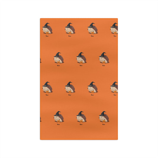 Cute Halloween Hedgehog Microfiber Tea Towel | Halloween Kitchen Decor, Cute Oven Cloth, Halloween Gift, Whimsical Home Accessories, Fall Decor