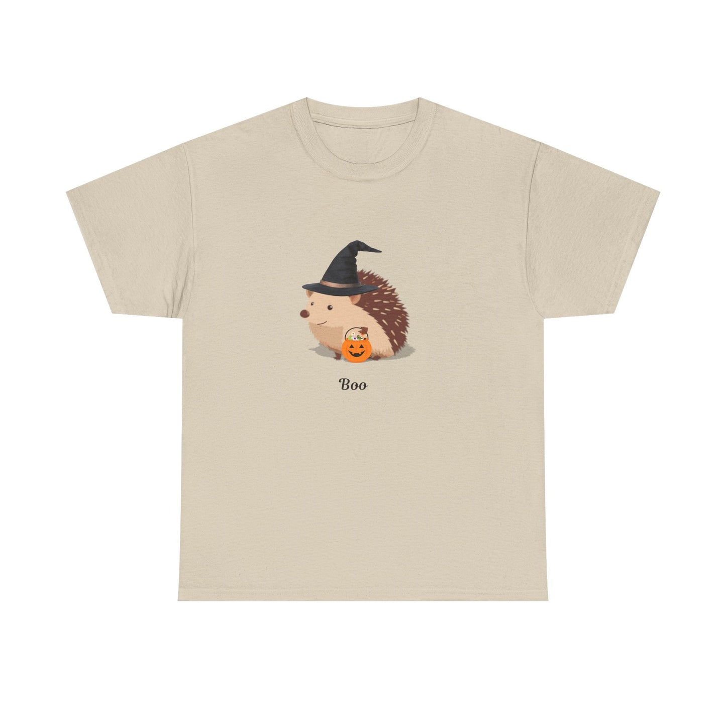 Halloween Hedgehog Tee, Cute Halloween Shirt, Unisex Cotton Tee, Boo Tee, Fall Apparel, Hedgehog Lover Gift, Seasonal T-Shirt