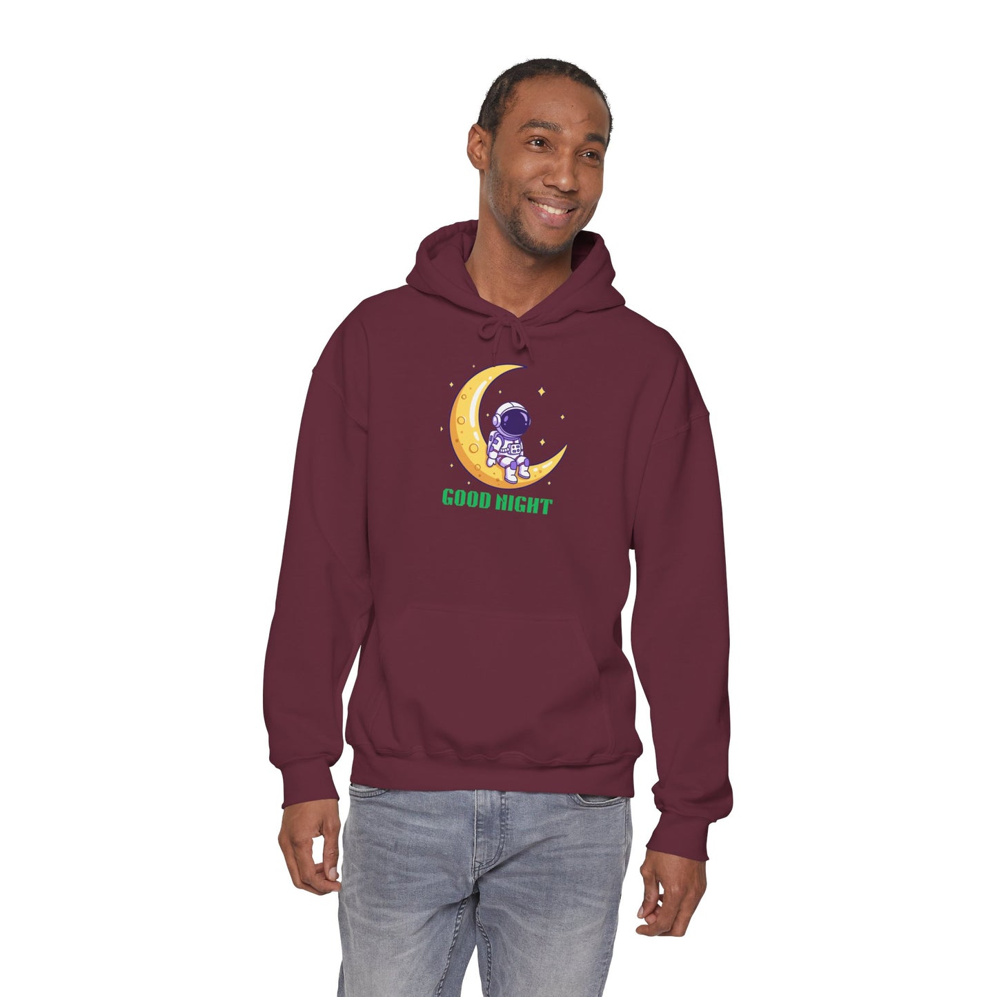 Good Night Astronaut Hoodie, Cute Moon Space Graphic Sweatshirt, Unisex Hoodie
