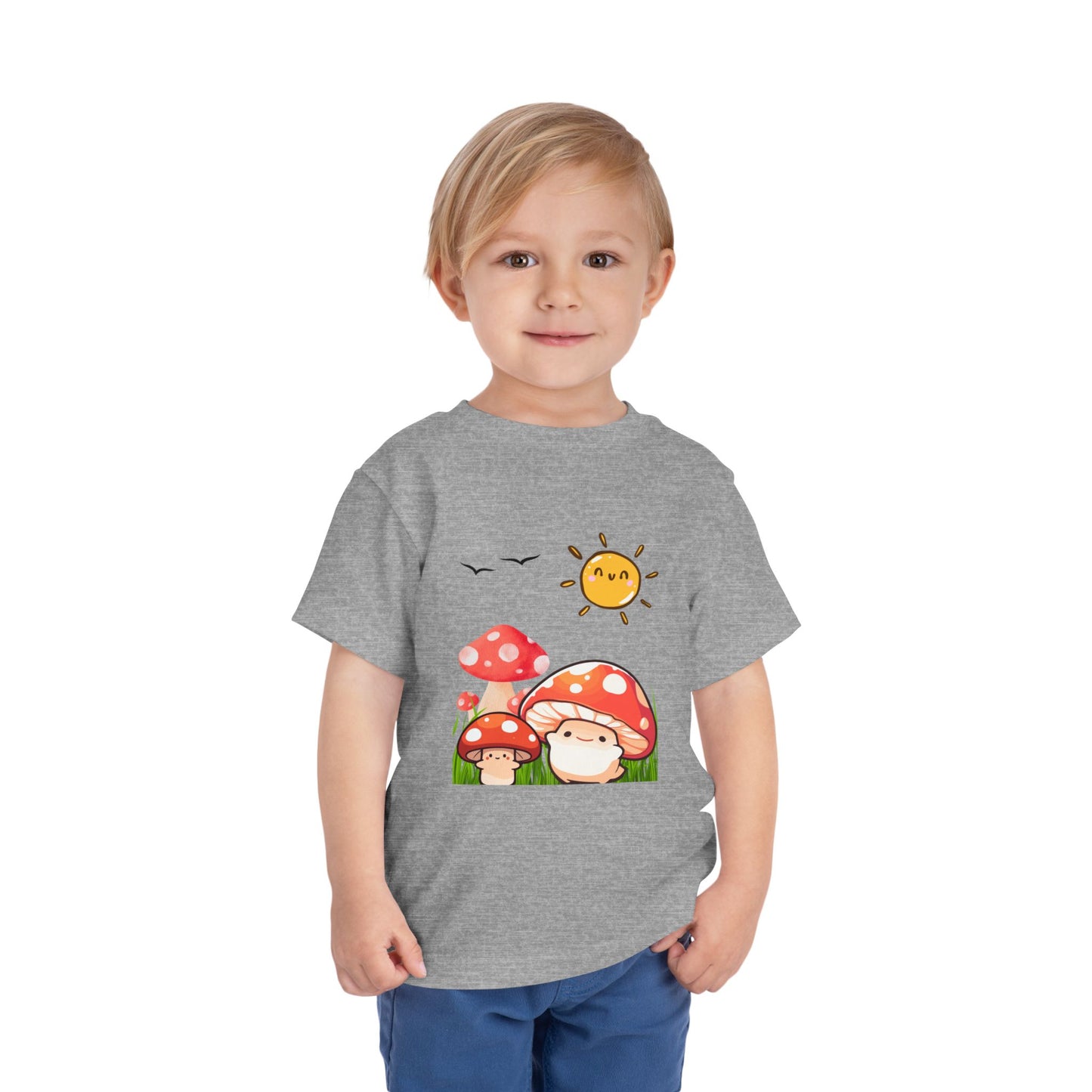Cute Mushroom Toddler Tee | Short Sleeve Kids Shirt | Nature Lover Gift | Summer Outfit | Playful Toddler Clothing