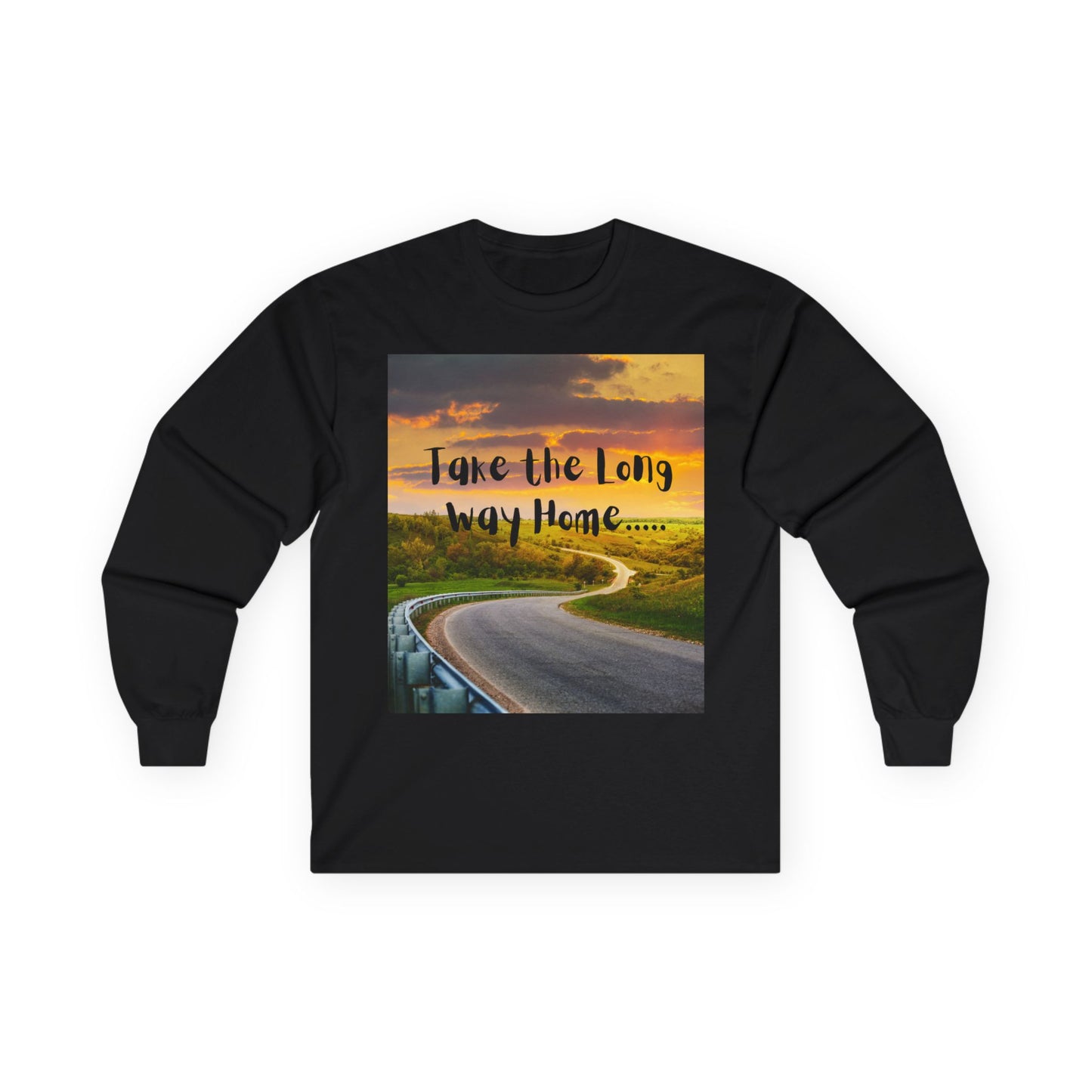 Scenic Long Sleeve Tee - Take the Long Way Home, Travel Shirt, Adventure Apparel, Gift for Wanderers, Outdoor Style, Road Trip Top