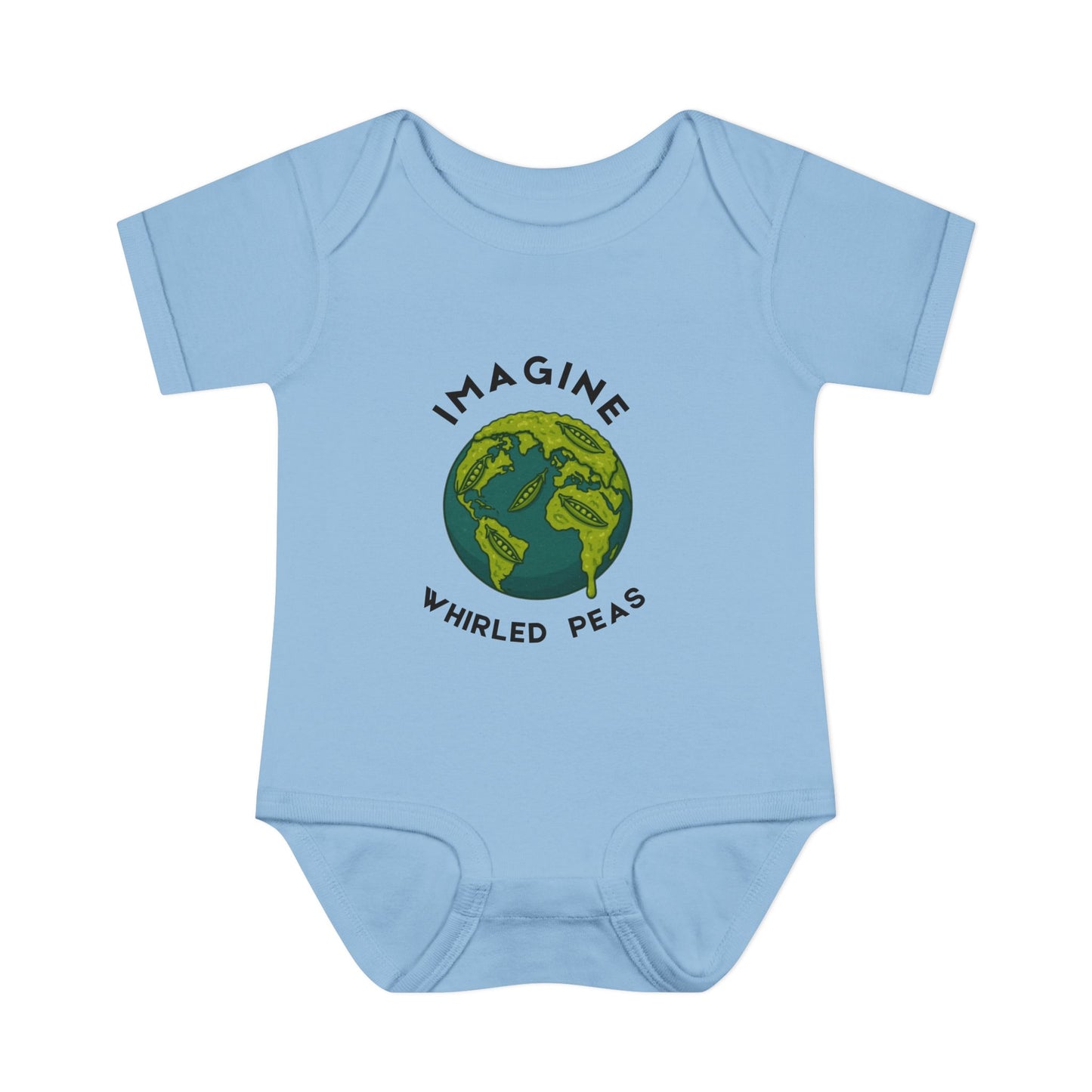 Earth-Themed Infant Bodysuit - Imagine Whirled Peas, Cute Baby Clothes, Unique Baby Shower Gift, Eco-Friendly Apparel, Baby Gift Idea