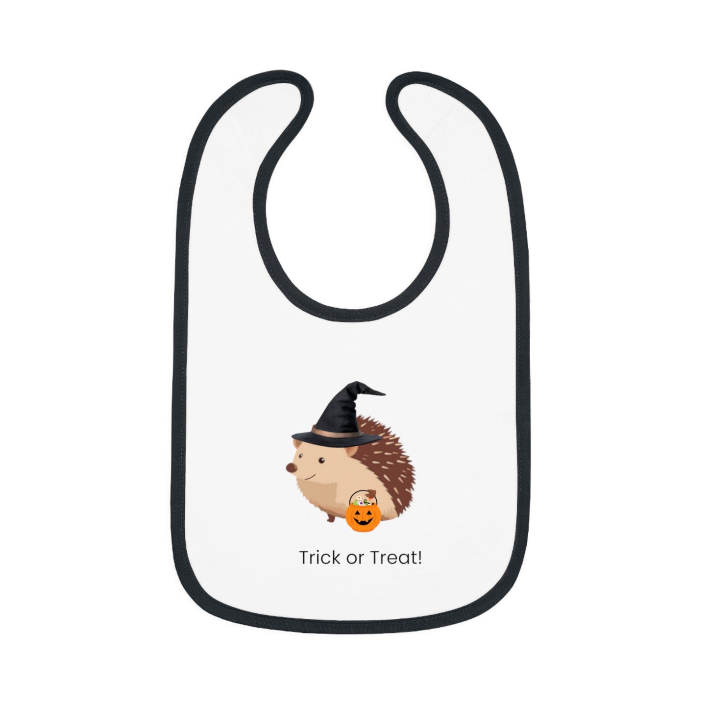 Halloween Hedgehog Baby Bib, Trick or Treat Bib, Cute Infant Bib, Baby Shower Gift, Fall Dressing, Halloween Baby Essentials