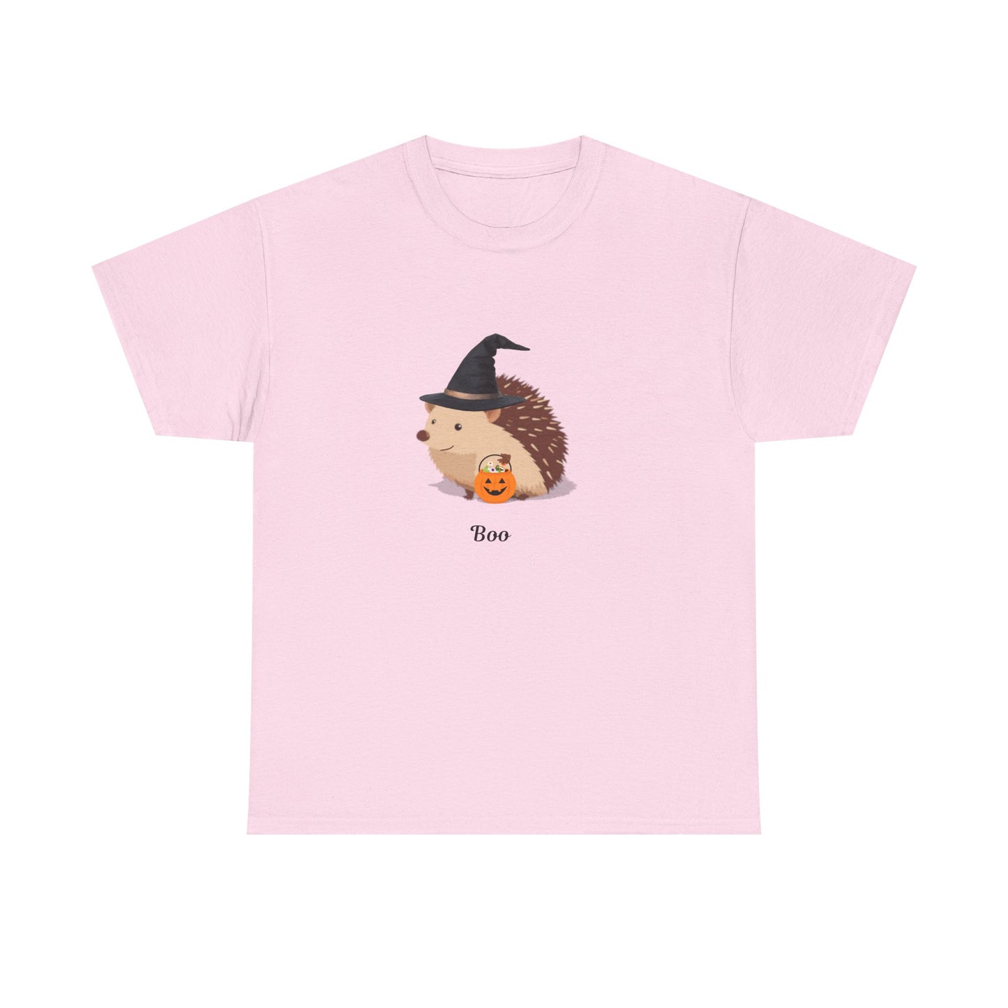 Halloween Hedgehog Tee, Cute Halloween Shirt, Unisex Cotton Tee, Boo Tee, Fall Apparel, Hedgehog Lover Gift, Seasonal T-Shirt