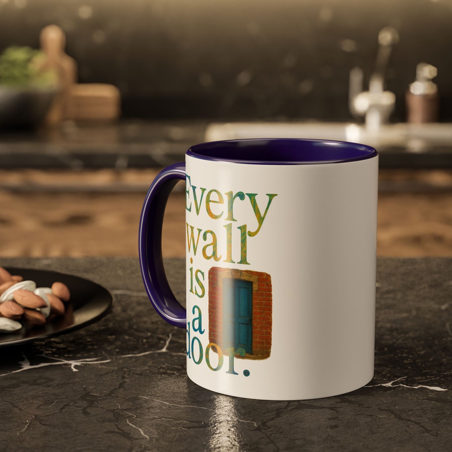 Inspirational Coffee Mug — "Every Wall Is a Door" Colorful Ceramic Mug (11oz & 15oz)