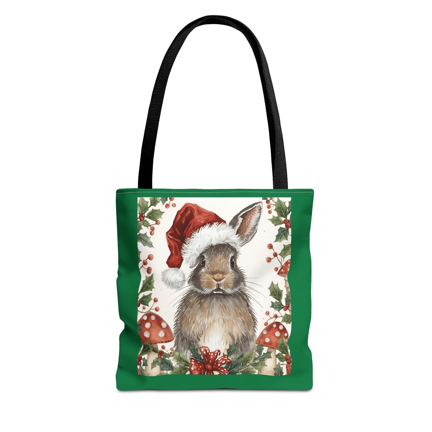 Christmas Bunny Tote Bag | Holiday Gift, Winter Accessory, Eco-Friendly Shopping Bag, Cute Rabbit Design, Festive Reusable Tote
