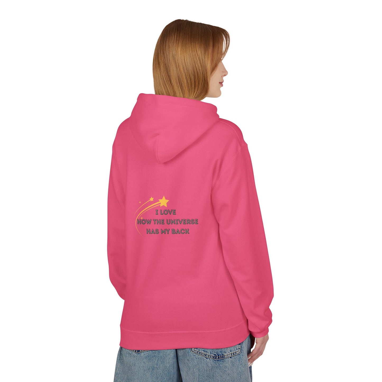 The Universe has my back Cosmic Vibe Hoodie - Unisex Midweight Softstyle Fleece, Perfect for Stargazers, Space Lovers, Unique Gift, Inspirational Apparel, [...]