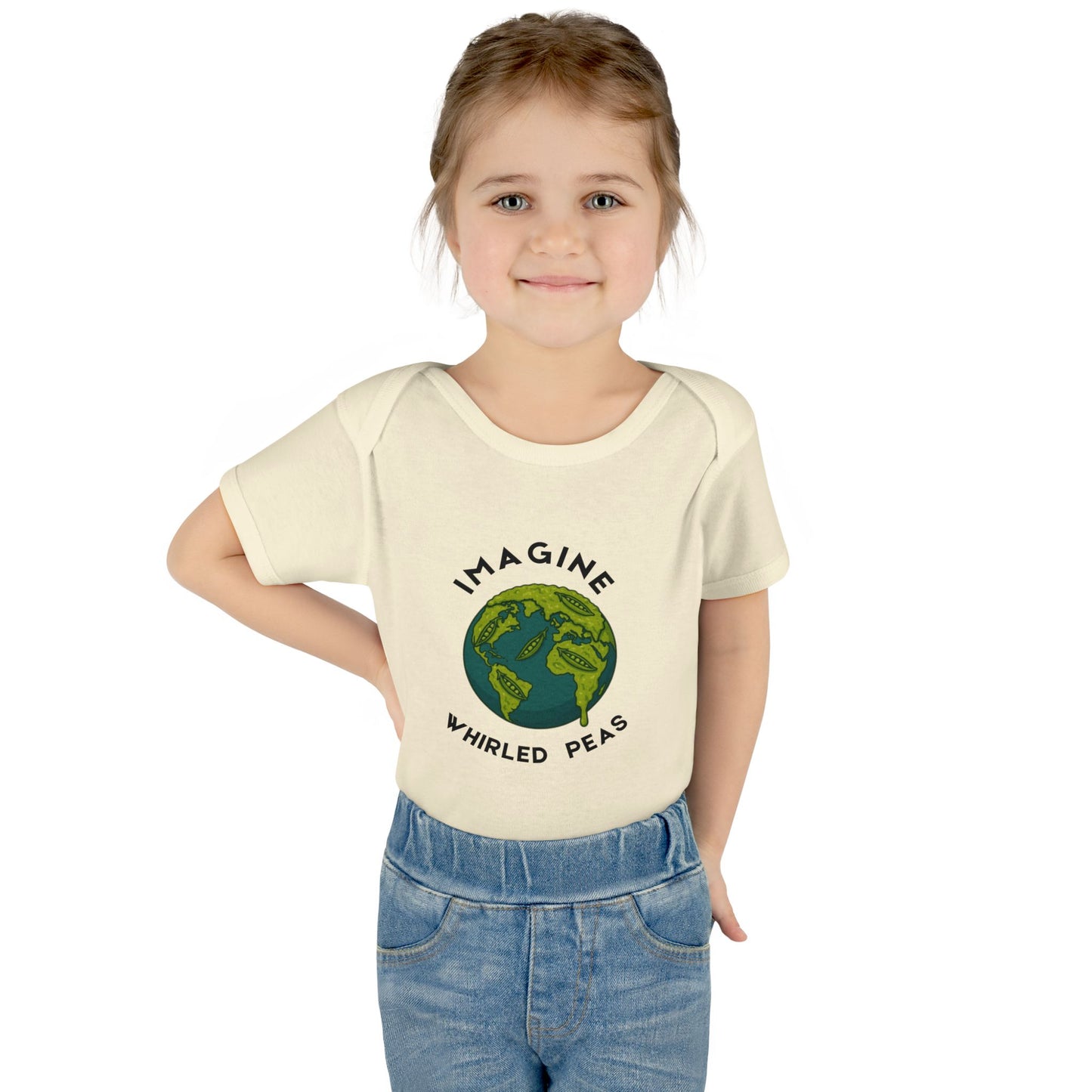 Earth-Themed Infant Bodysuit - Imagine Whirled Peas, Cute Baby Clothes, Unique Baby Shower Gift, Eco-Friendly Apparel, Baby Gift Idea