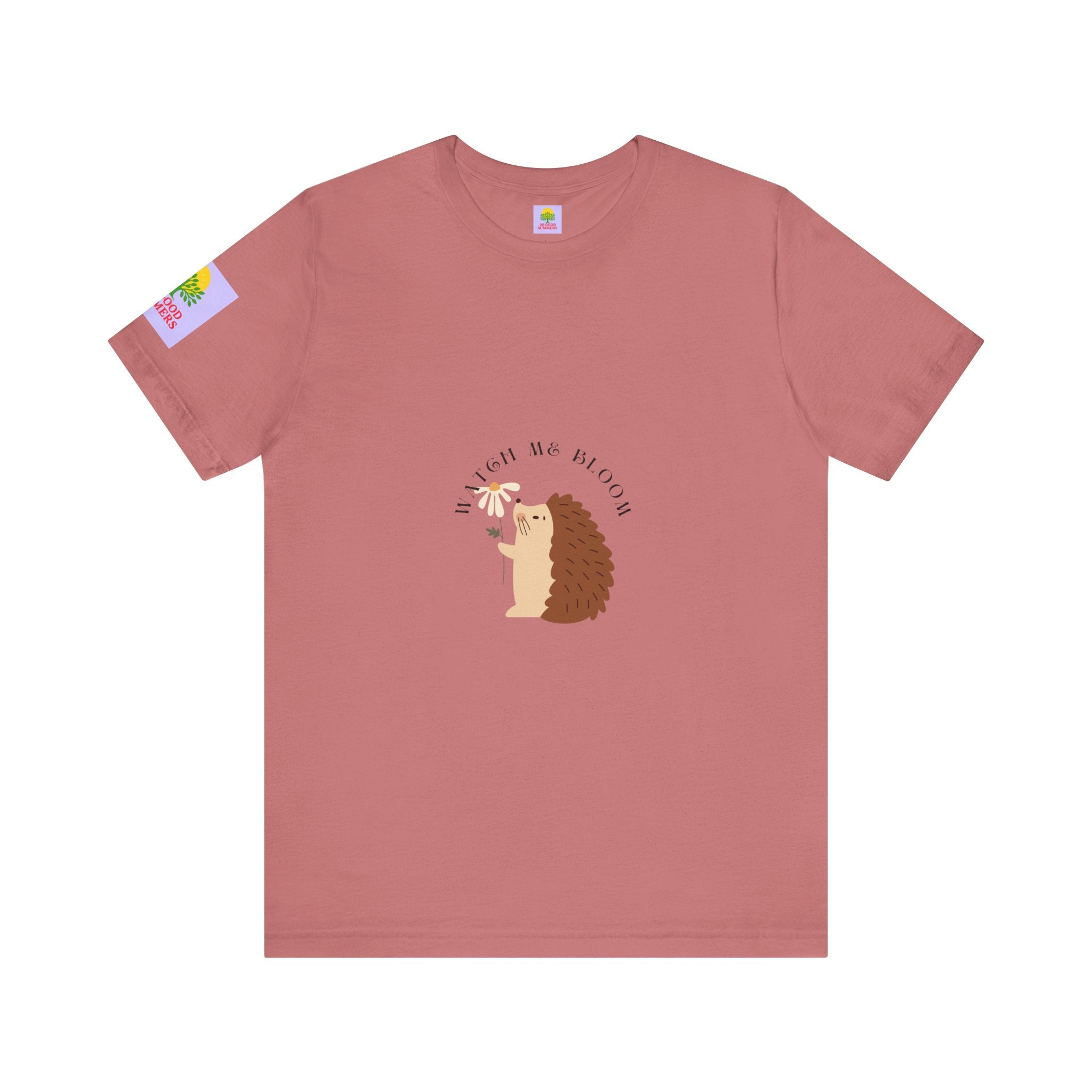 Watch Me Bloom Cute Hedgehog Graphic Tee - Fun, Quirky Design for Animal Lovers - Perfect Gift for Birthdays, Casual Wear, Nature Enthusiasts