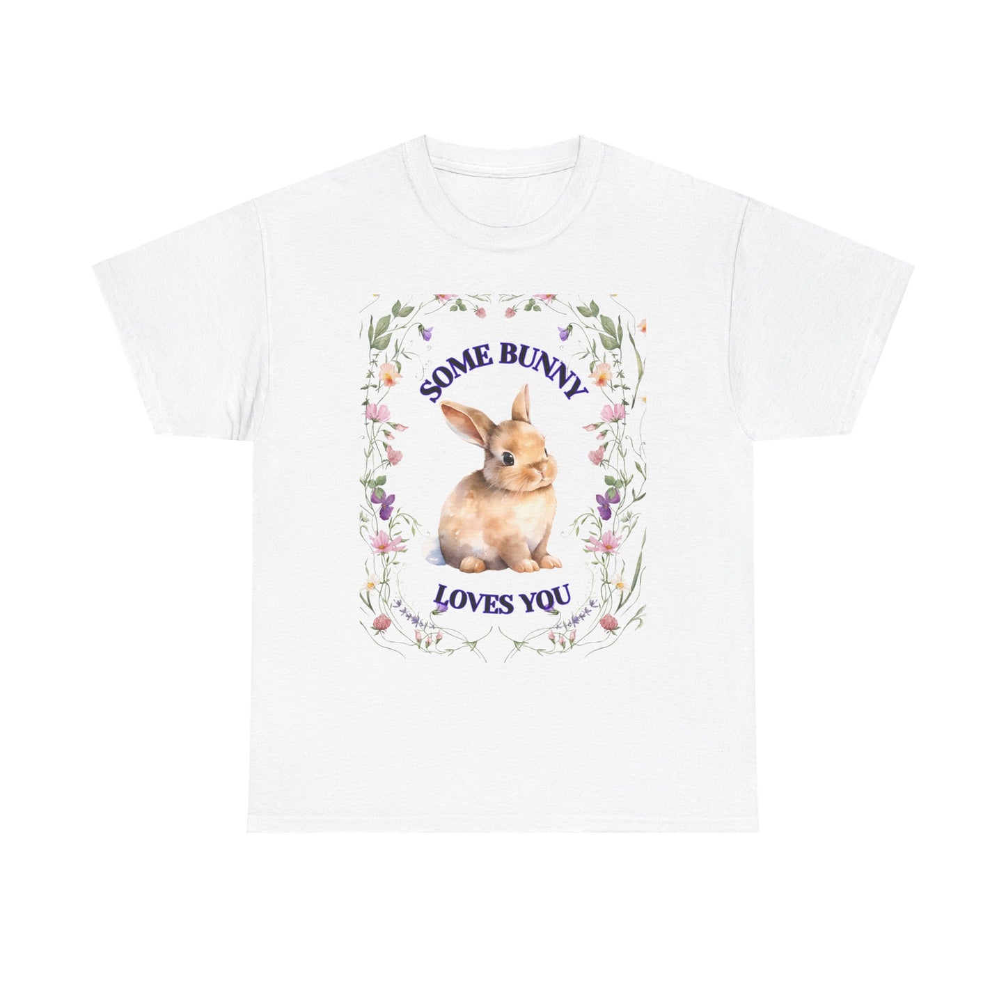 Some Bunny Loves You Tee, Cute Rabbit Shirt, Unisex Spring T-Shirt, Easter Gift, Flower Graphic Tee, Animal Lover Top