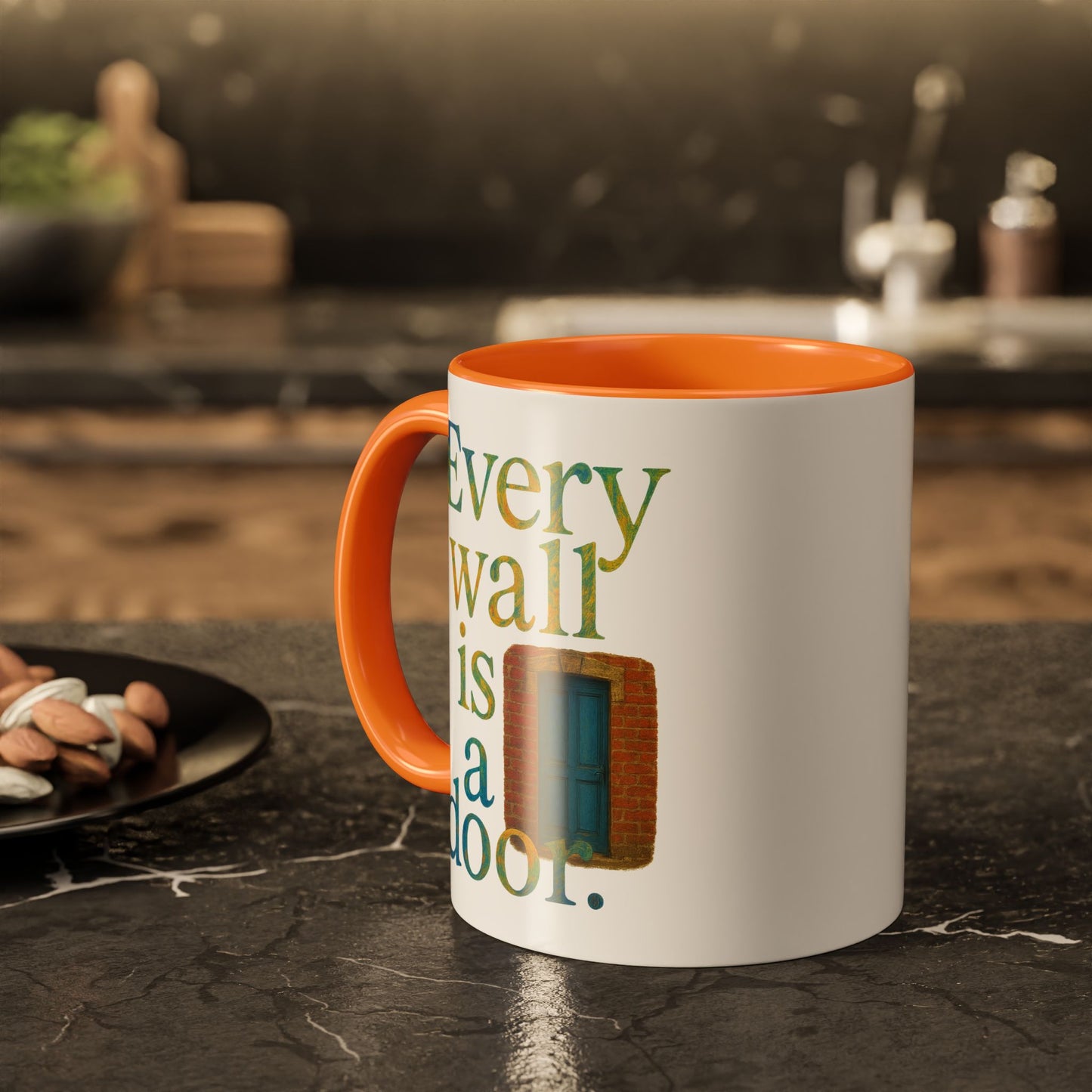 Inspirational Coffee Mug — "Every Wall Is a Door" Colorful Ceramic Mug (11oz & 15oz)