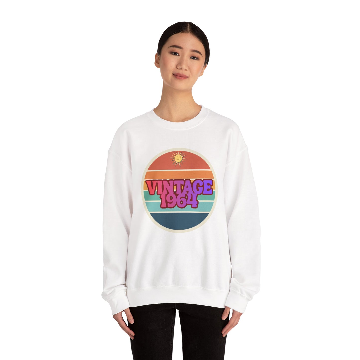 Vintage 1964 Crewneck Sweatshirt — Retro Sunset Graphic Pullover