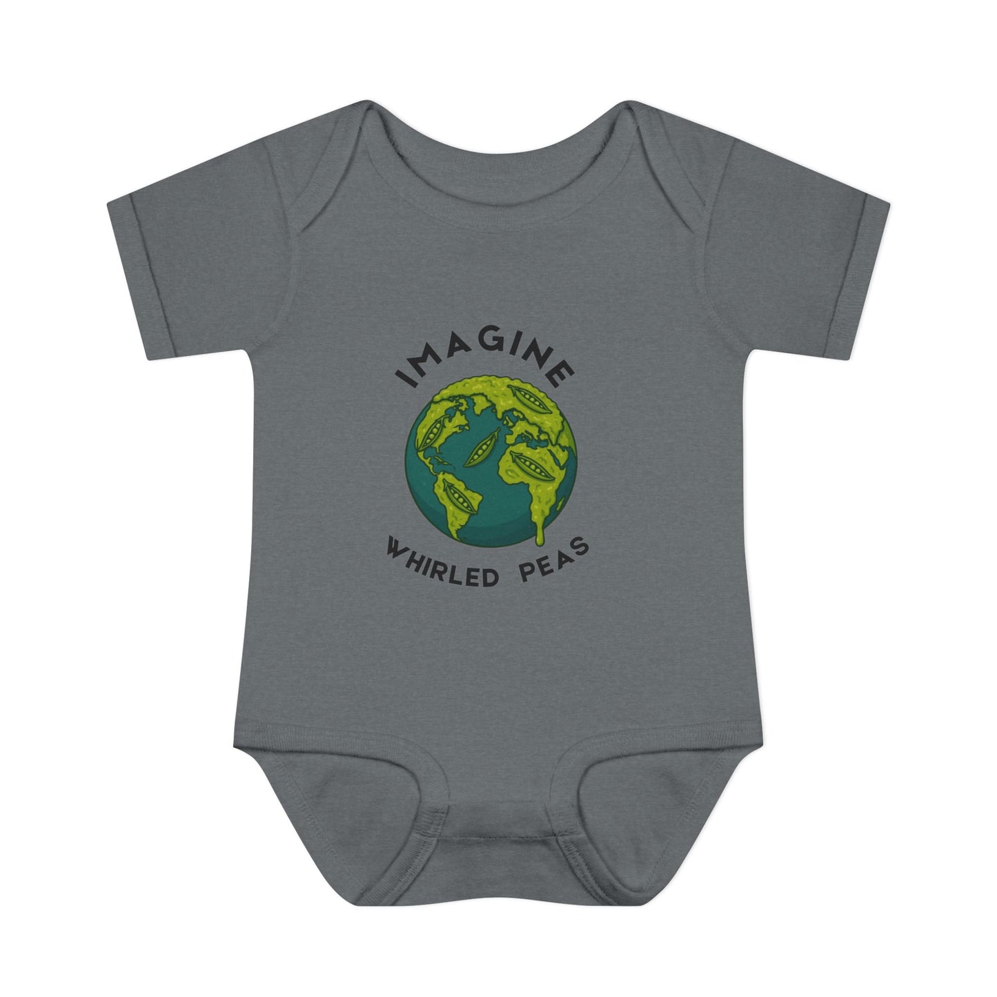 Earth-Themed Infant Bodysuit - Imagine Whirled Peas, Cute Baby Clothes, Unique Baby Shower Gift, Eco-Friendly Apparel, Baby Gift Idea