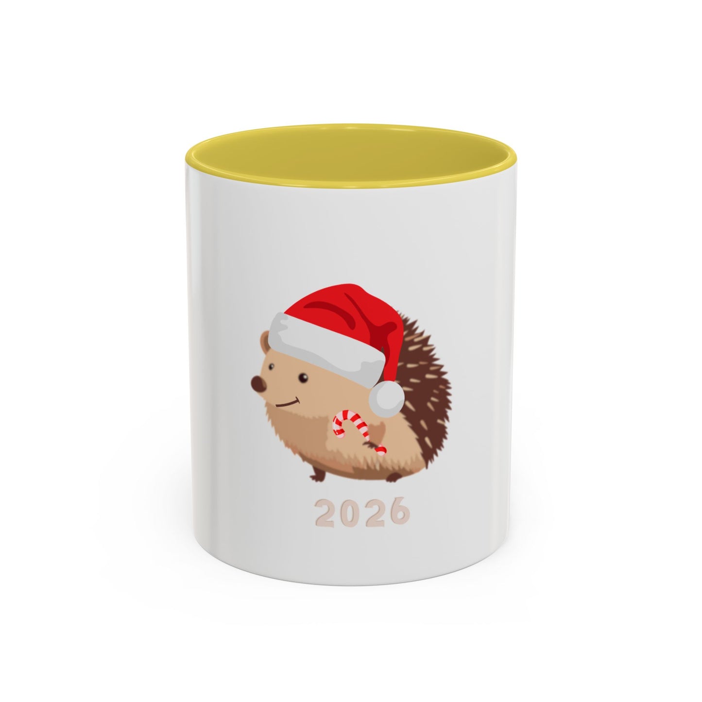 Colorful Mugs (11oz, 15oz) Christmas Mugs, Holiday Mugs, Cute Hedgehog Mugs, adorable Holiday hedgehog Mugs