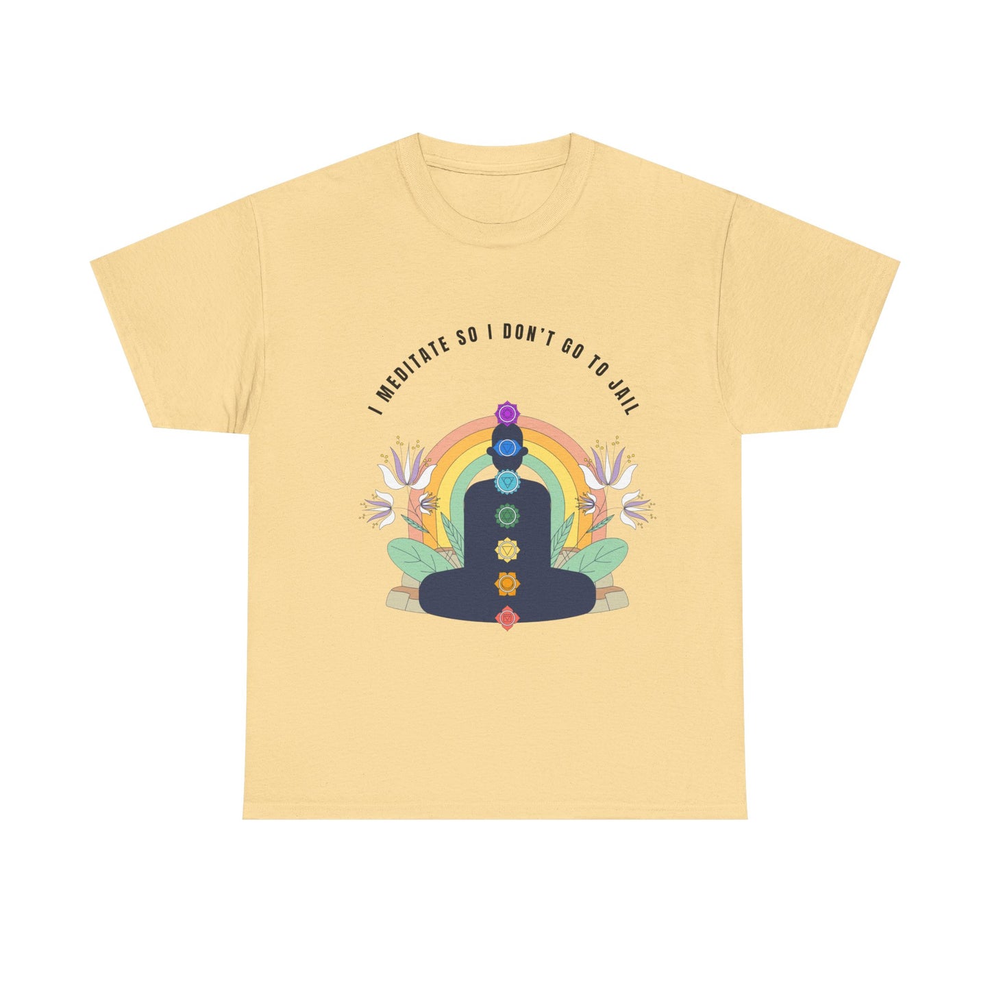 Meditation Humor Tee, Unisex Cotton T-Shirt for Yoga Lovers, Gift for Mindfulness Practitioners, Funny Meditation Shirt