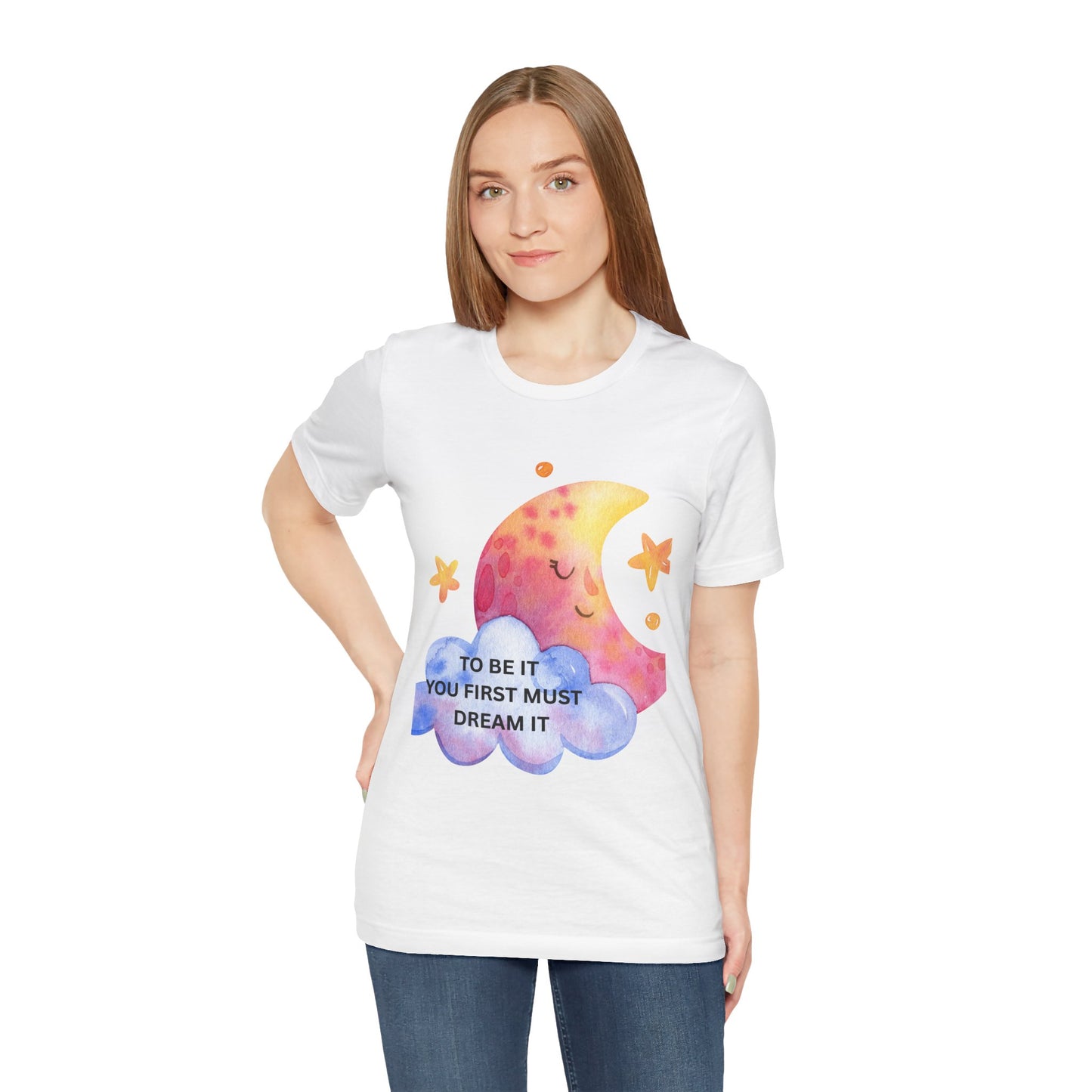 Dream It Moon Phase Tee, Inspirational Graphic Tee, Motivational T-Shirt, Cute Casual Wear, Gift for Dreamers, Unisex Dreamer Shirt
