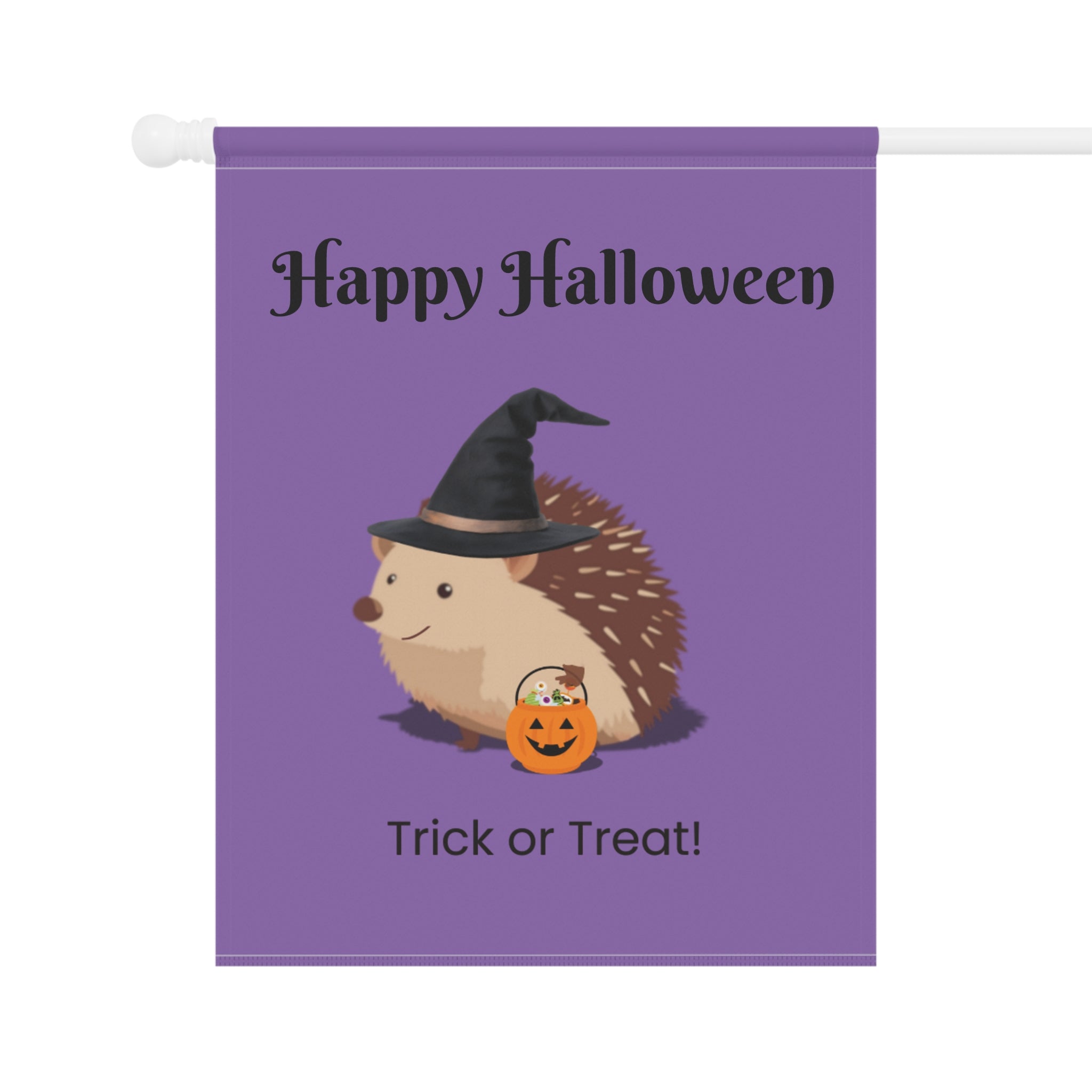 Halloween Garden Banner, Seasonal Decor, Outdoor Decoration, Trick or Treat Sign, Hedgehog Flag, Fall Home Accessory