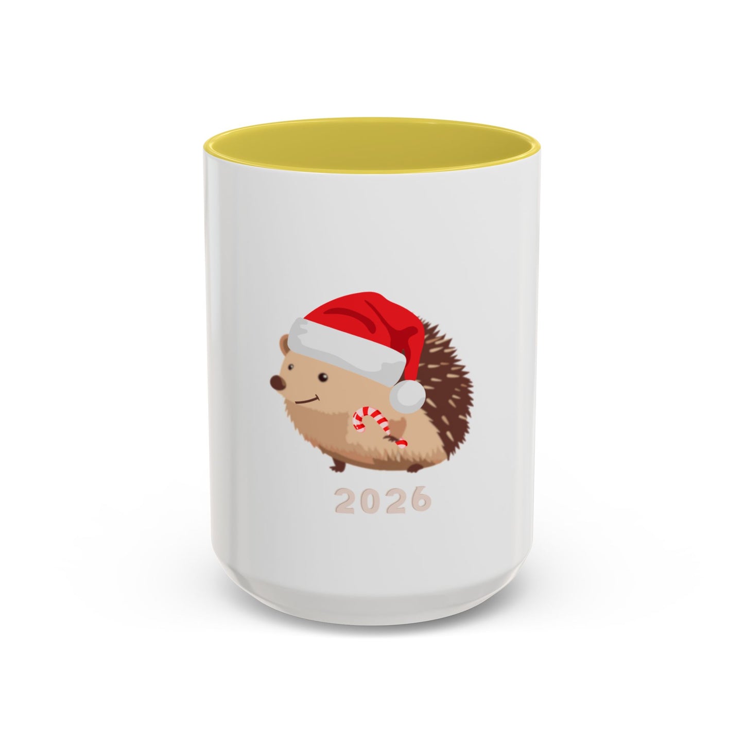 Colorful Mugs (11oz, 15oz) Christmas Mugs, Holiday Mugs, Cute Hedgehog Mugs, adorable Holiday hedgehog Mugs